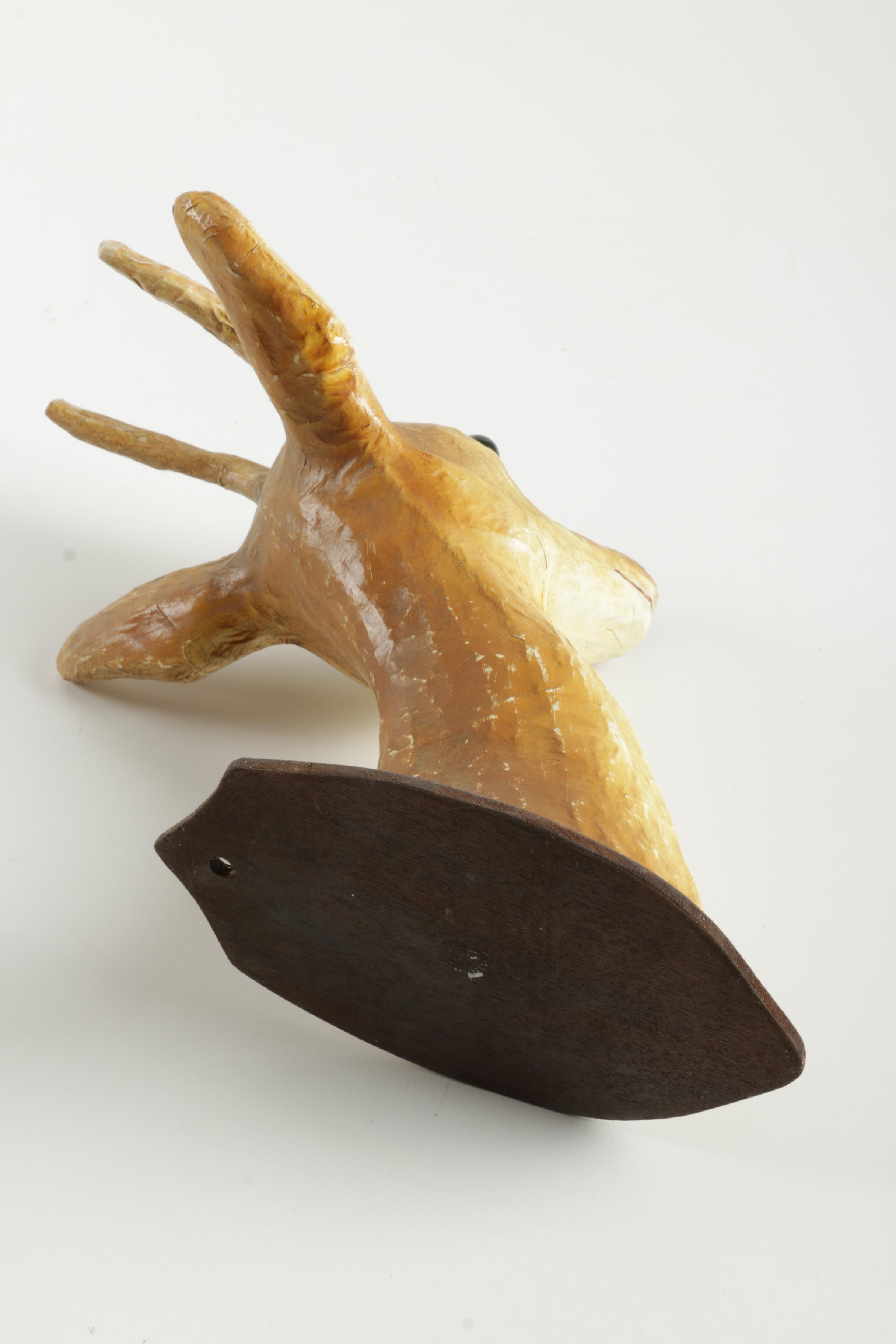 Pair of Paper Mache Trophy Antelope