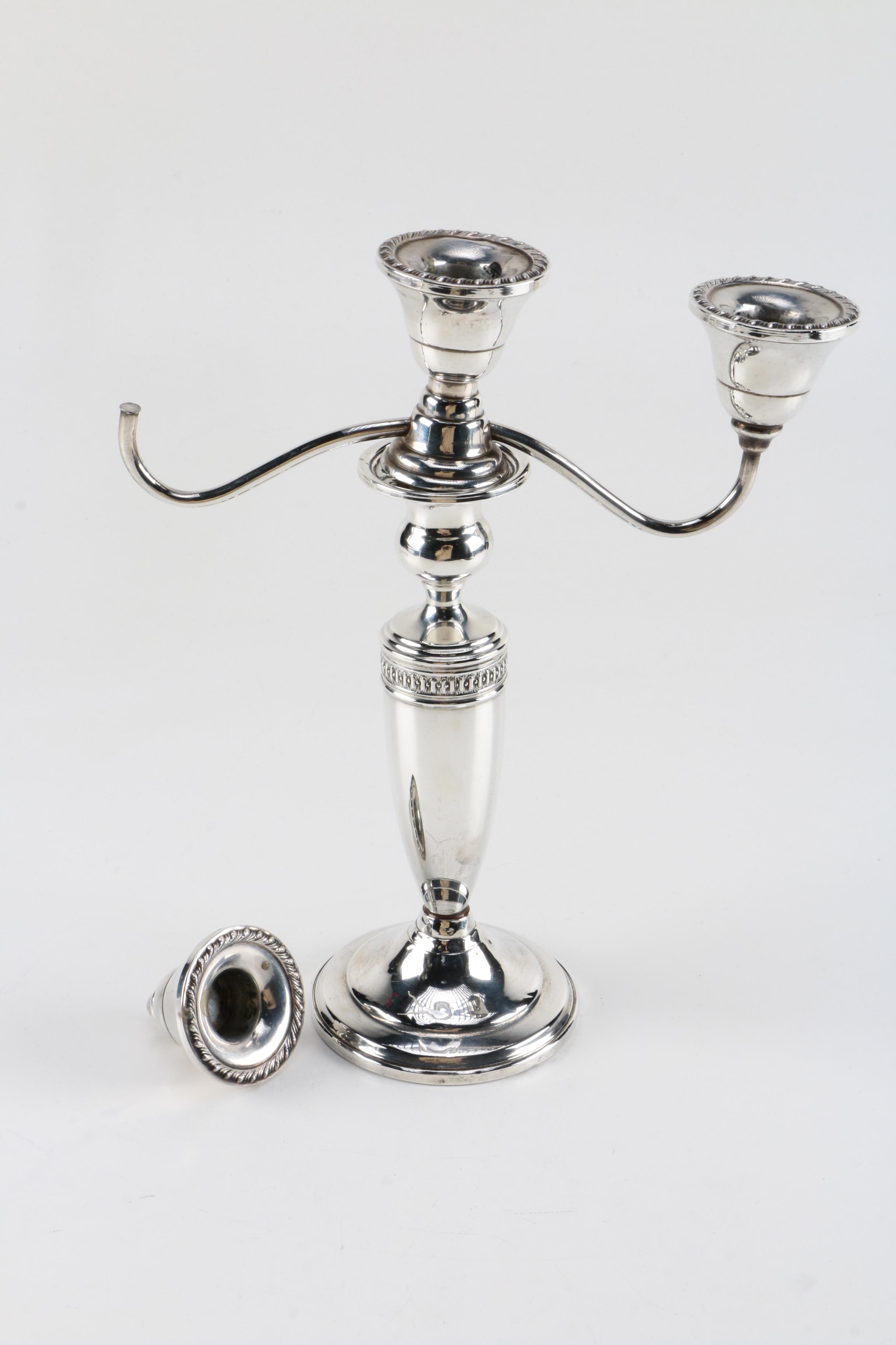 Pair of Vintage Mueck-Carey Co. Weighted Sterling Silver Candelabra