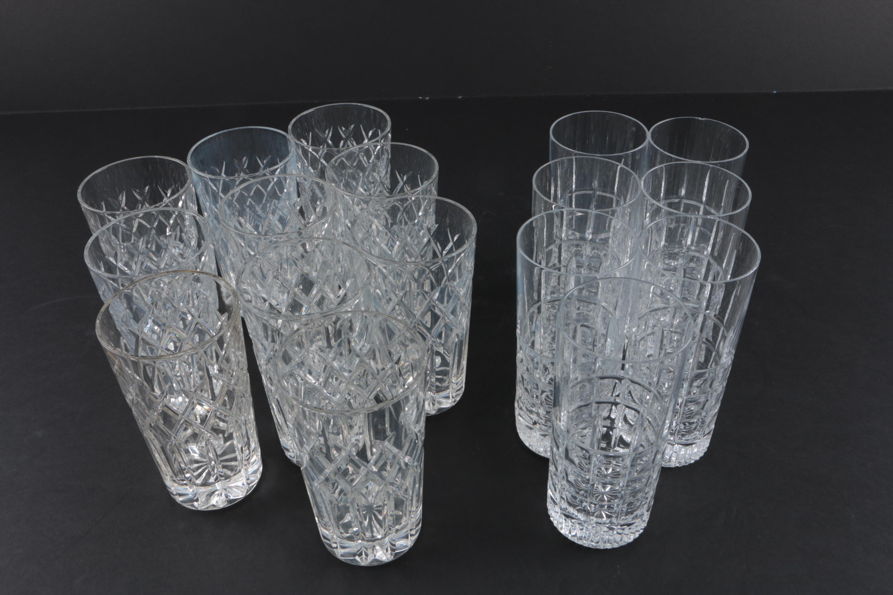 Crystal Tumbler and Highball Glasses