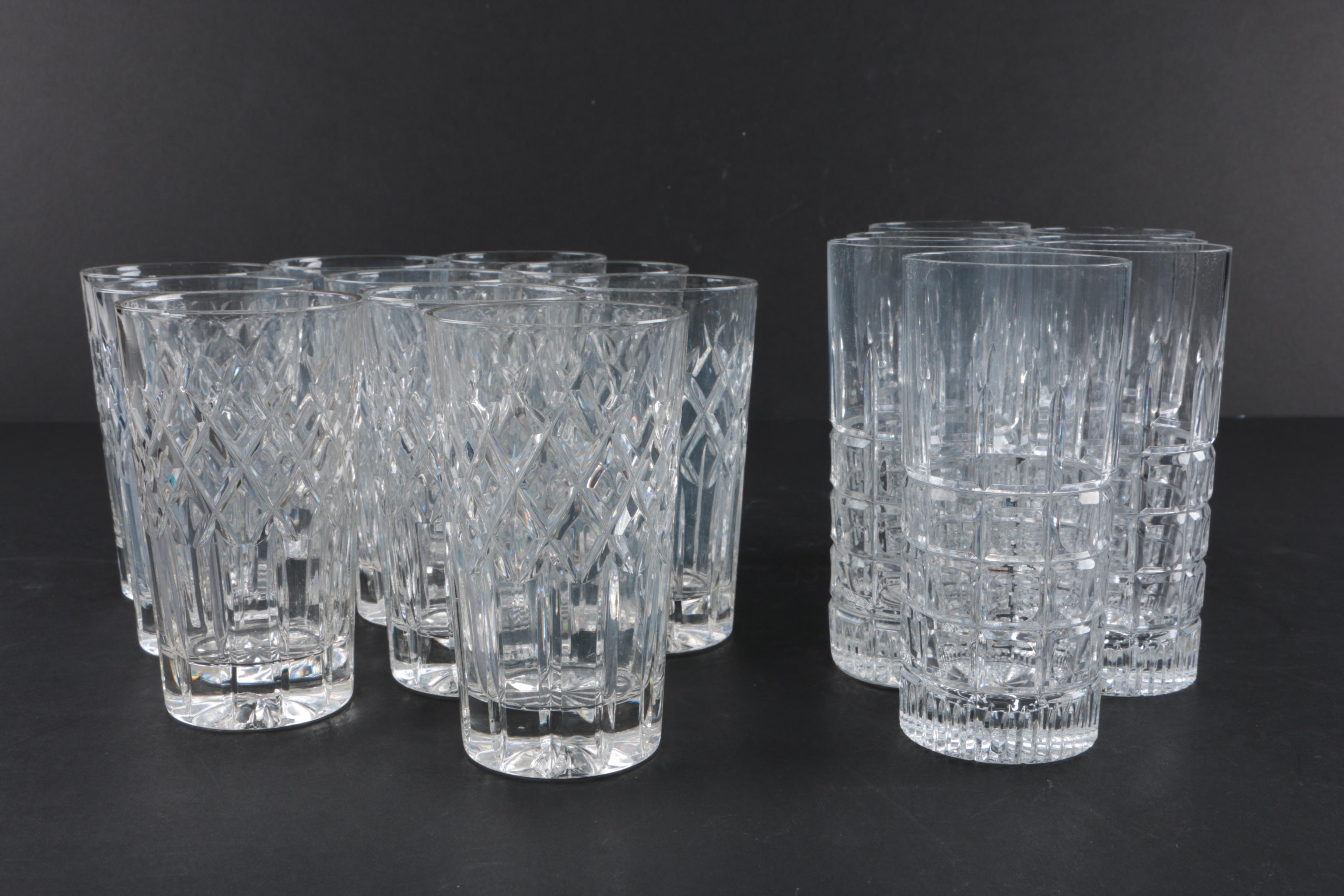 Crystal Tumbler and Highball Glasses