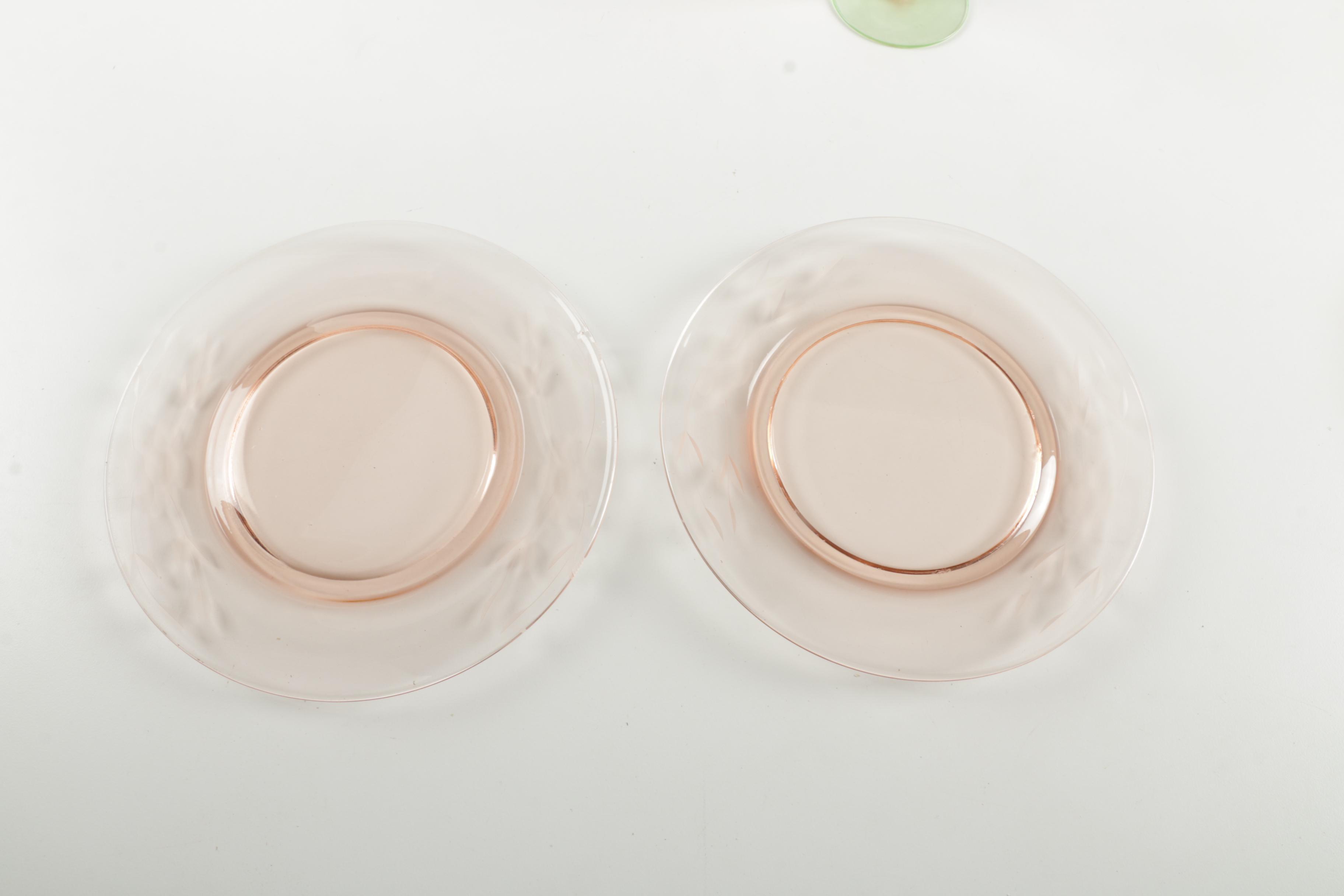 Vintage Pink Depression Glass Tableware