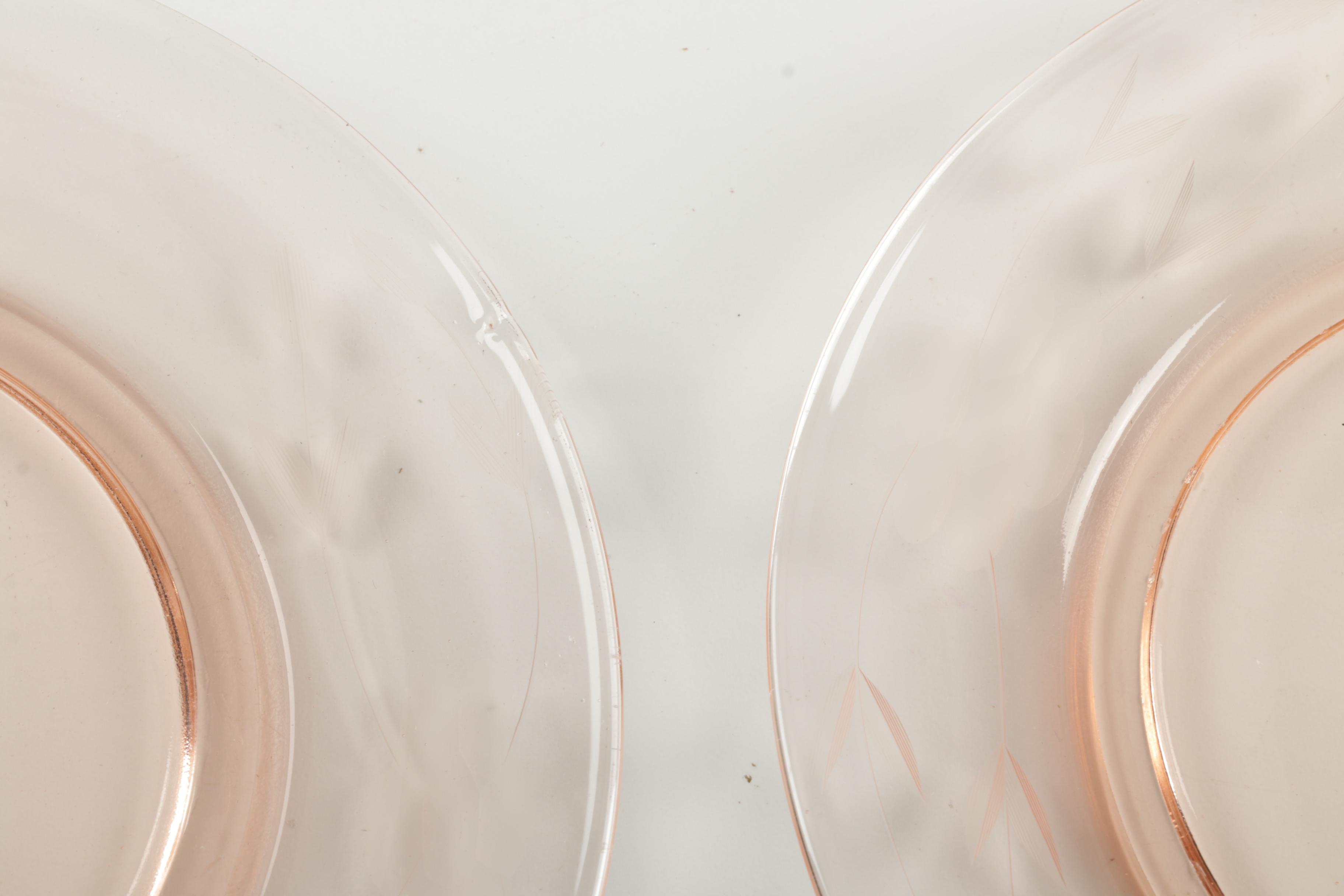 Vintage Pink Depression Glass Tableware