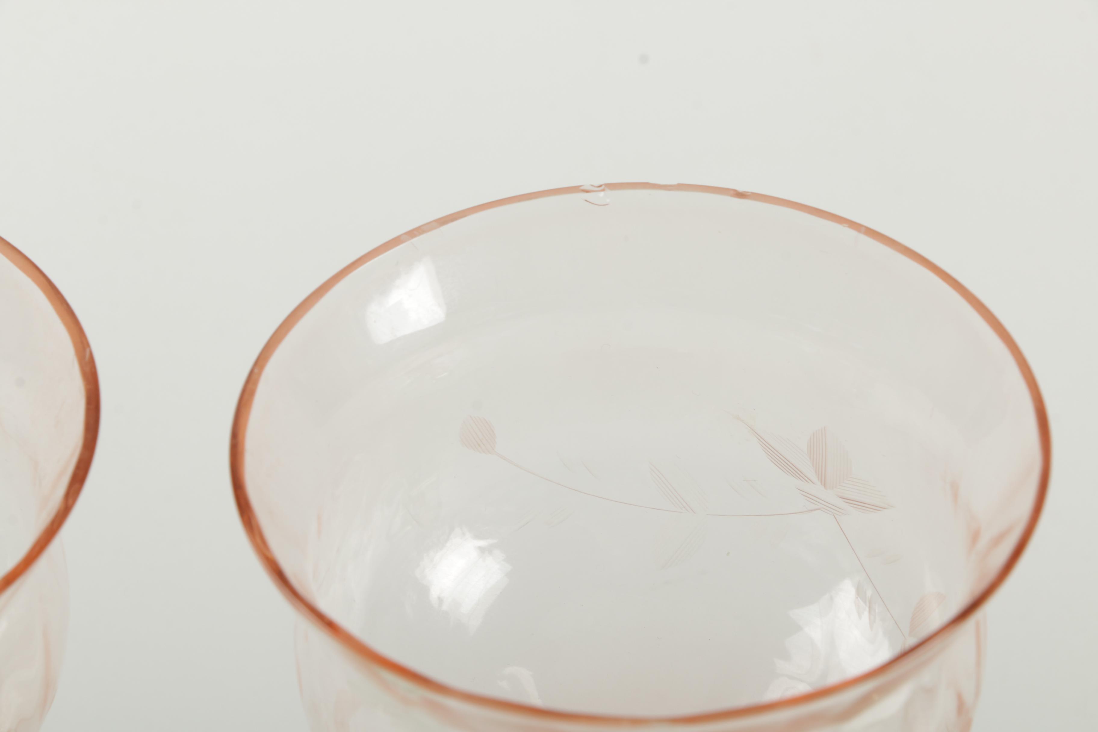 Vintage Pink Depression Glass Tableware