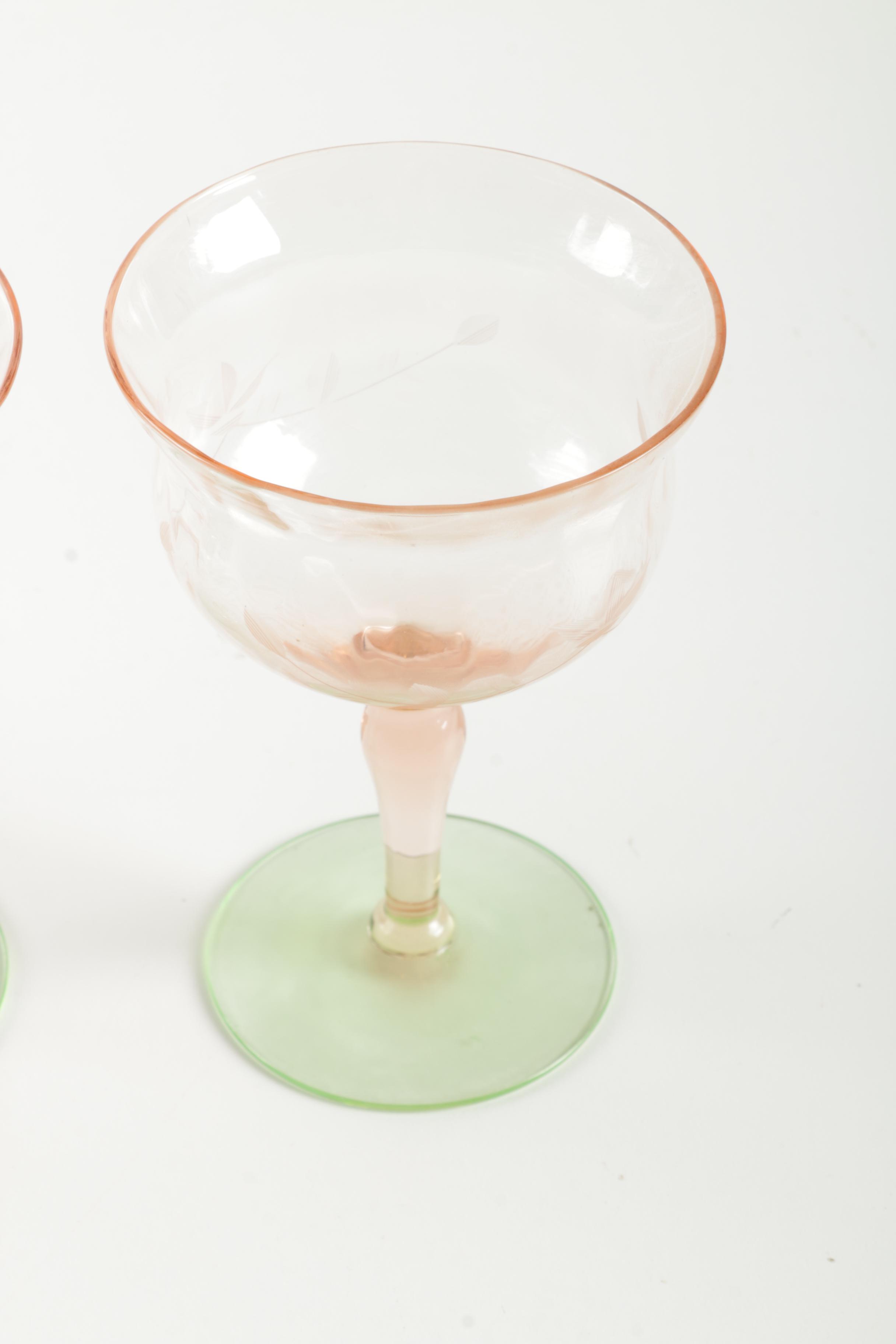 Vintage Pink Depression Glass Tableware