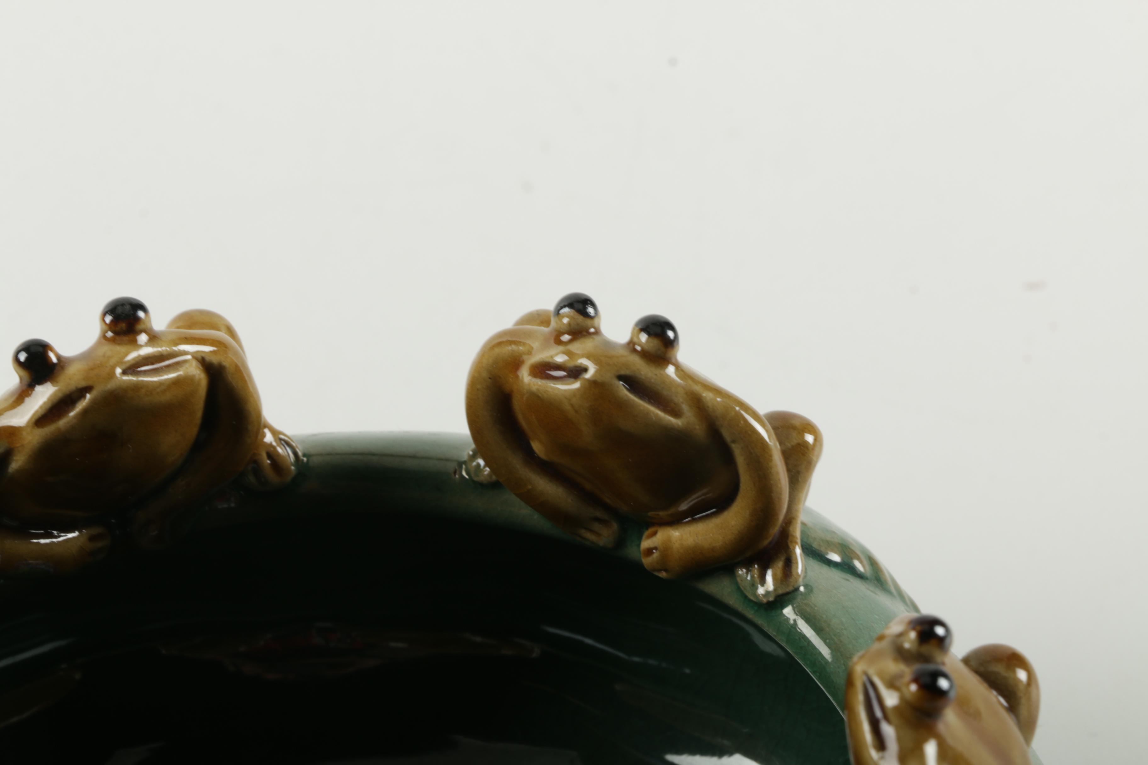 Handmade Frog Motif Ceramic Bowl