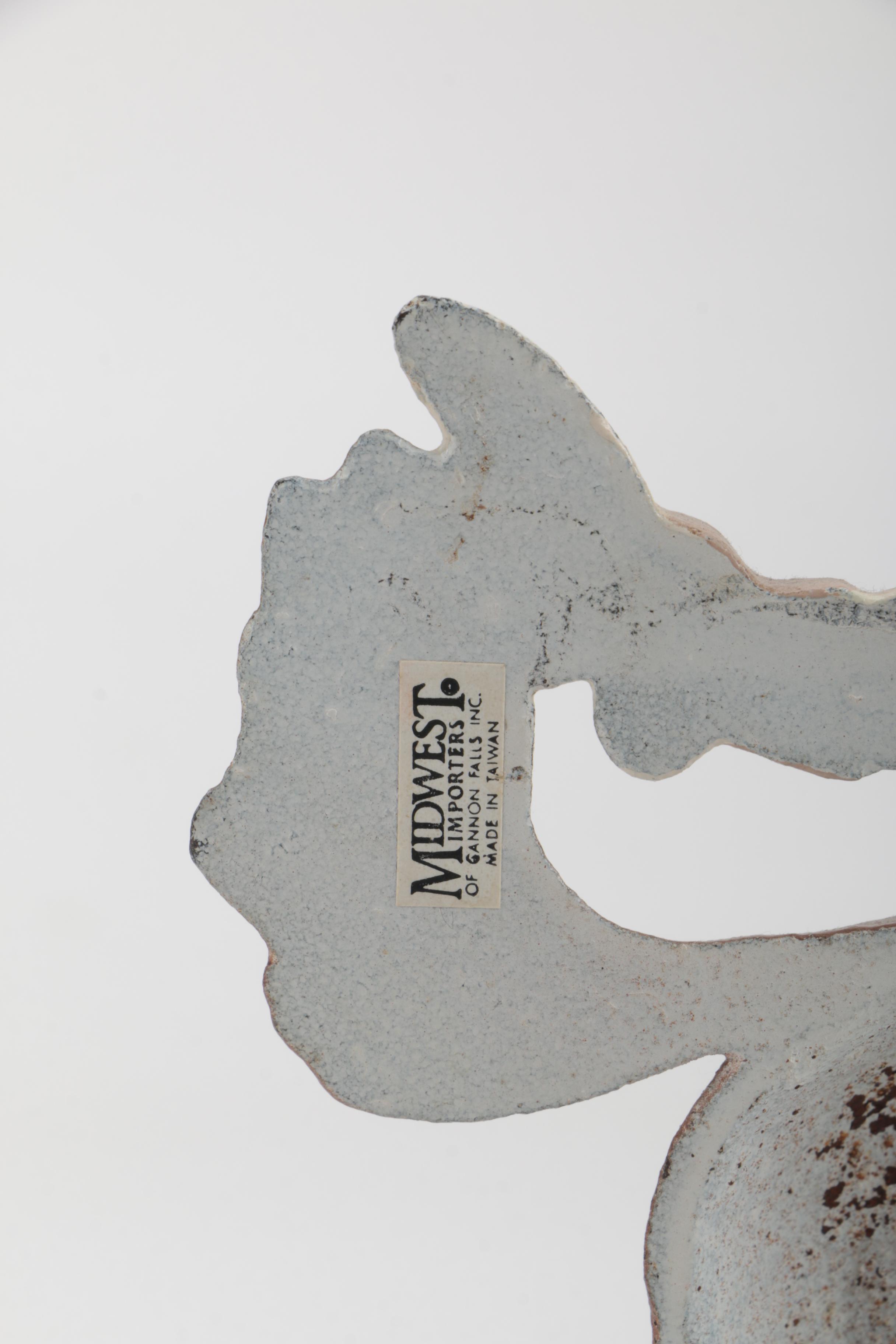 Painted Cast Metal Cowboy Decor