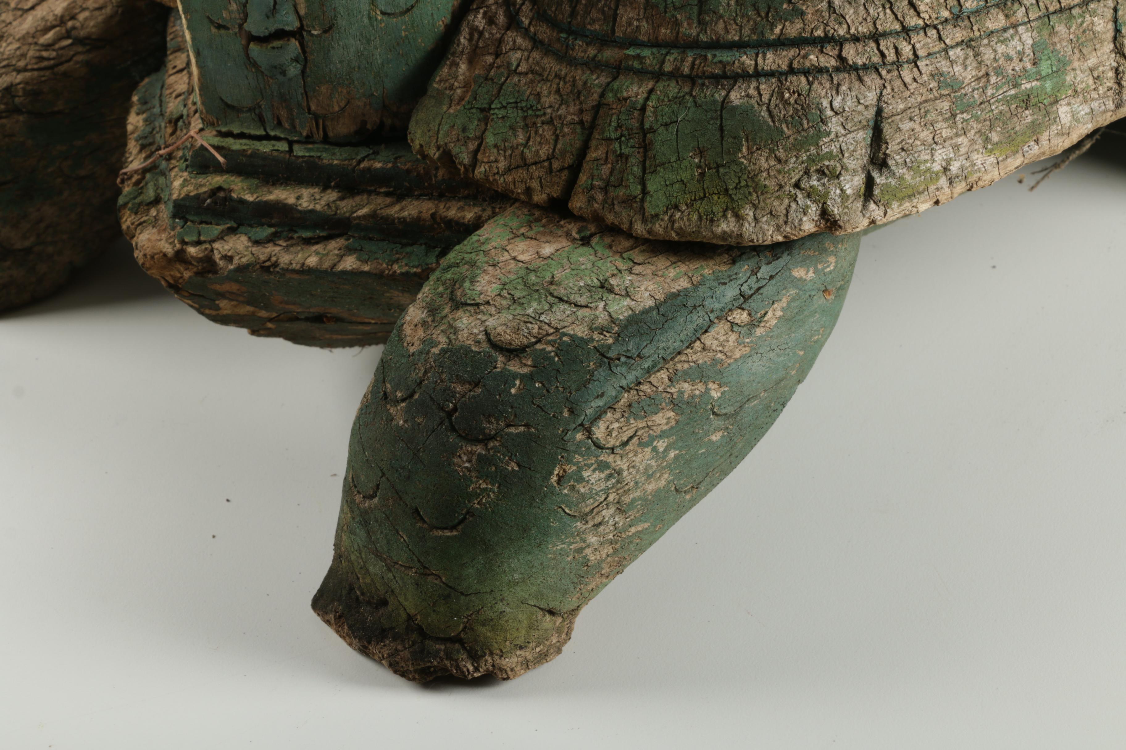 Wooden Outdoor Tortoise Sculpture