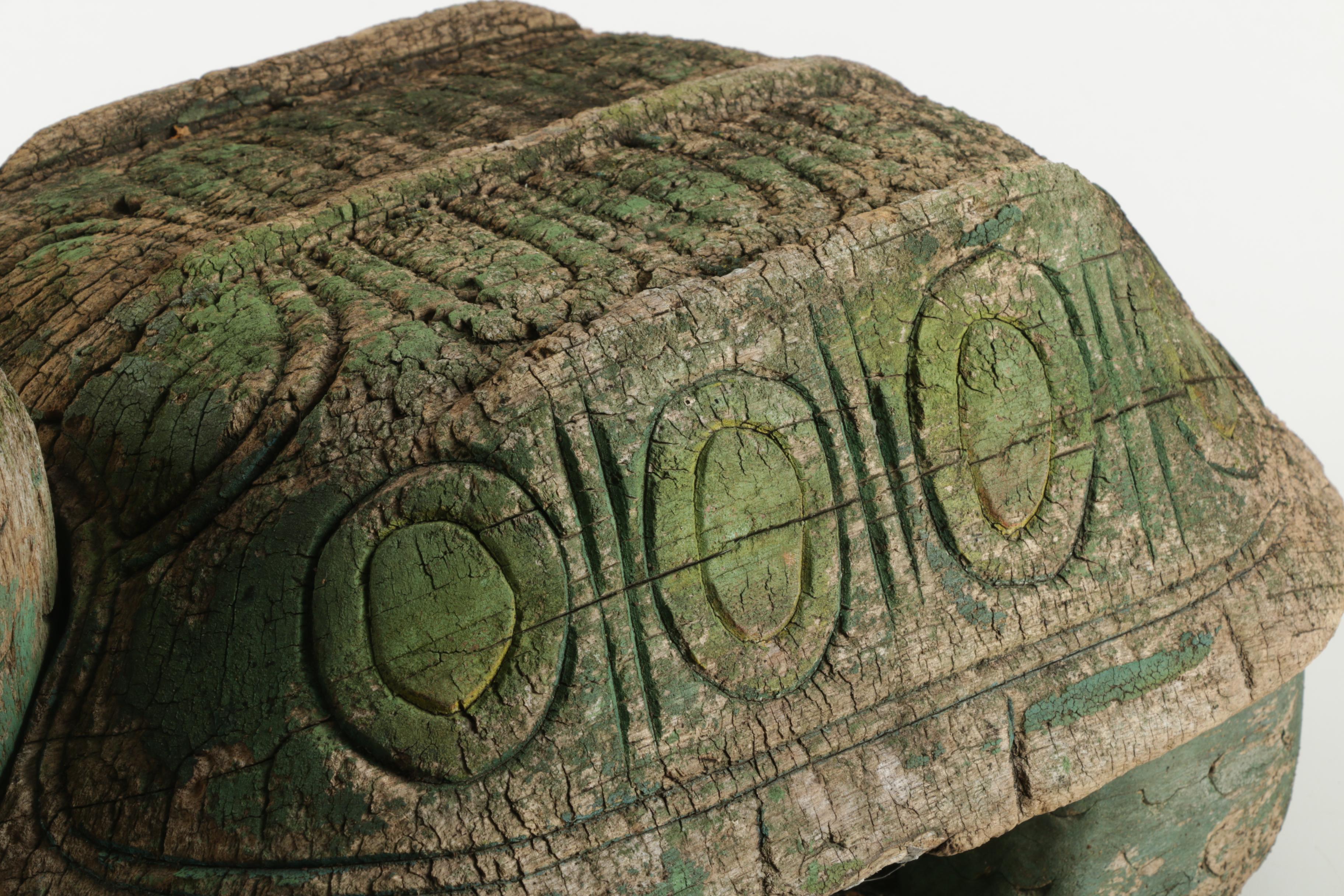 Wooden Outdoor Tortoise Sculpture