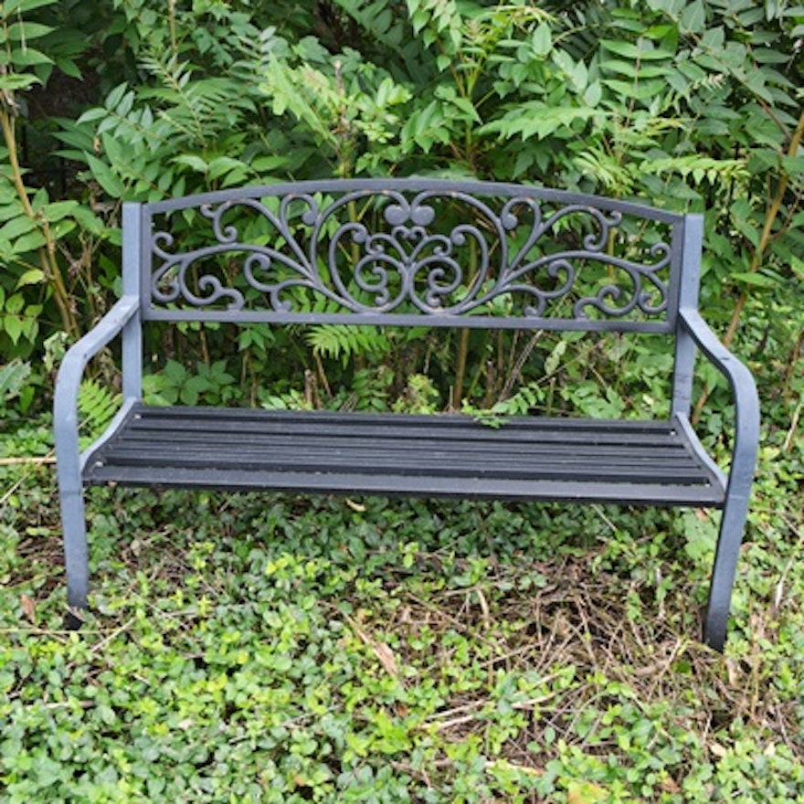 Black Aluminum Garden Bench