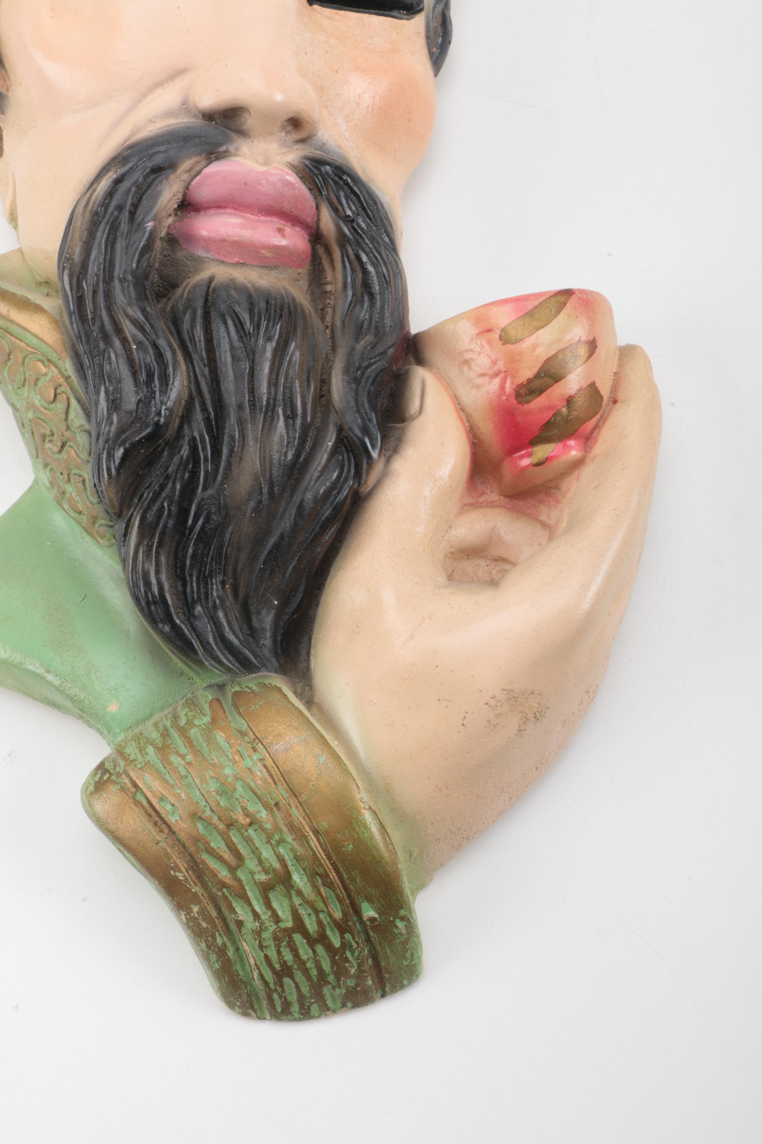 Chinese Inspired Chalkware Wall Decor