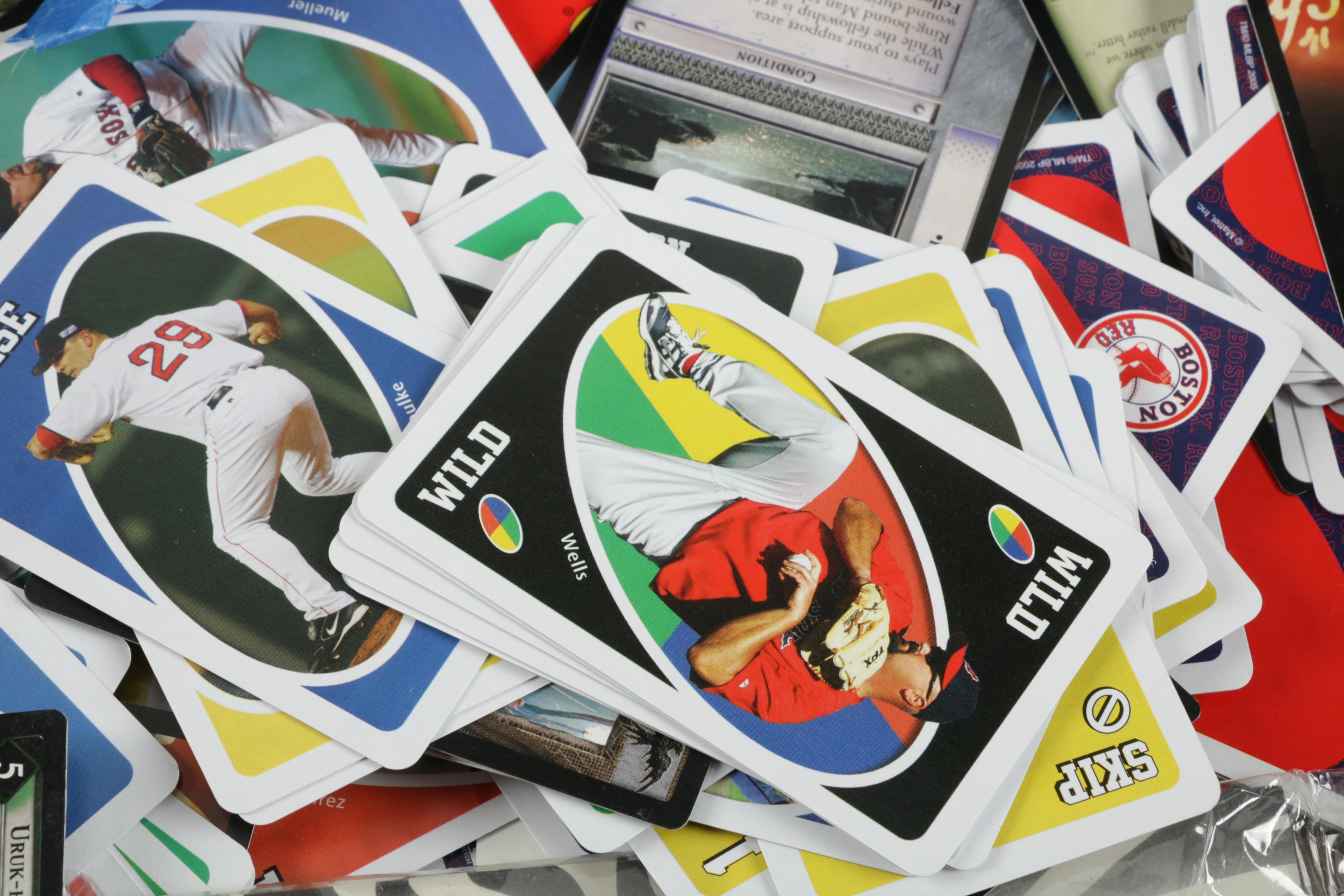 Vintage Dark Wooden Chest With Assorted Contents