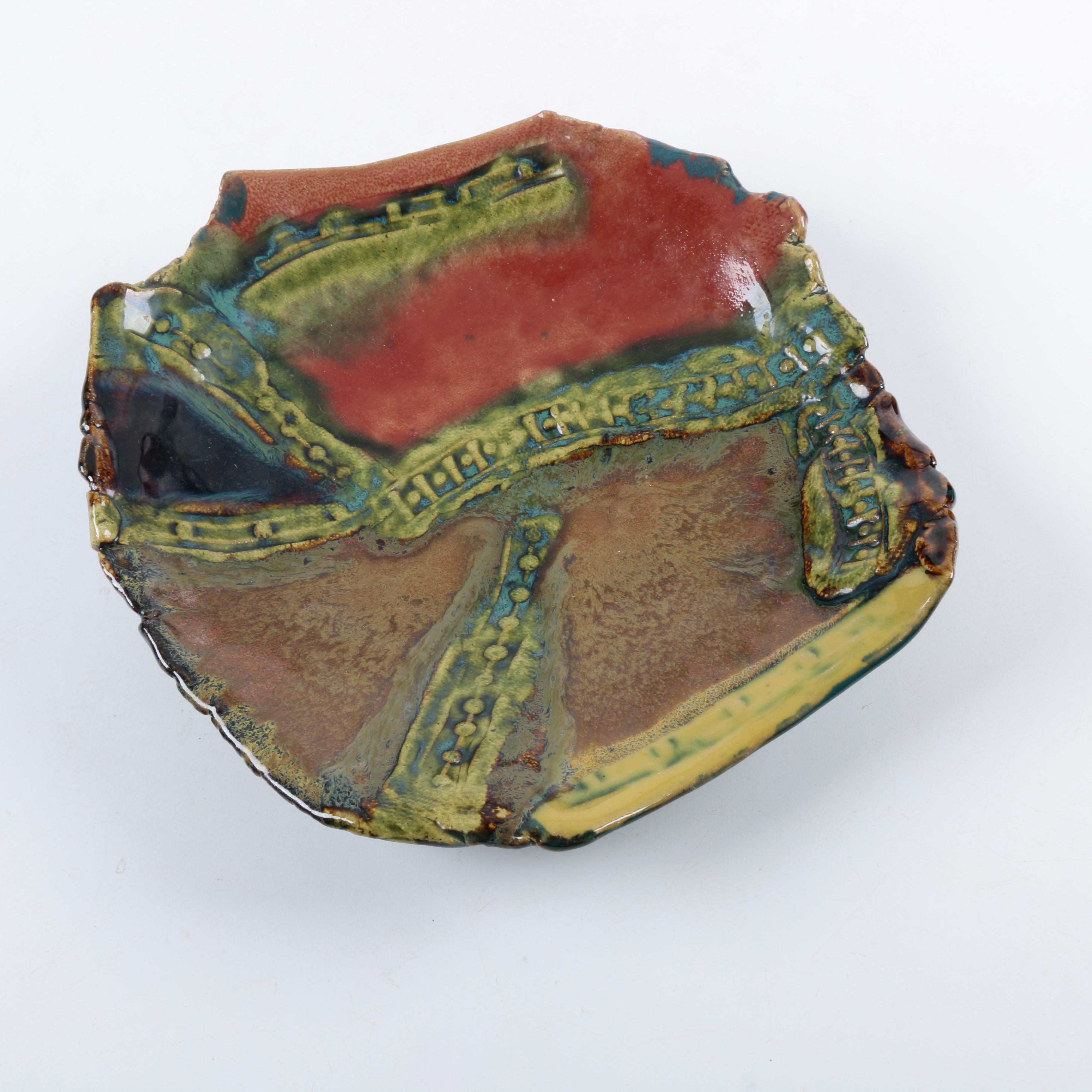 Handbuilt Stoneware Wall Pocket and Dish