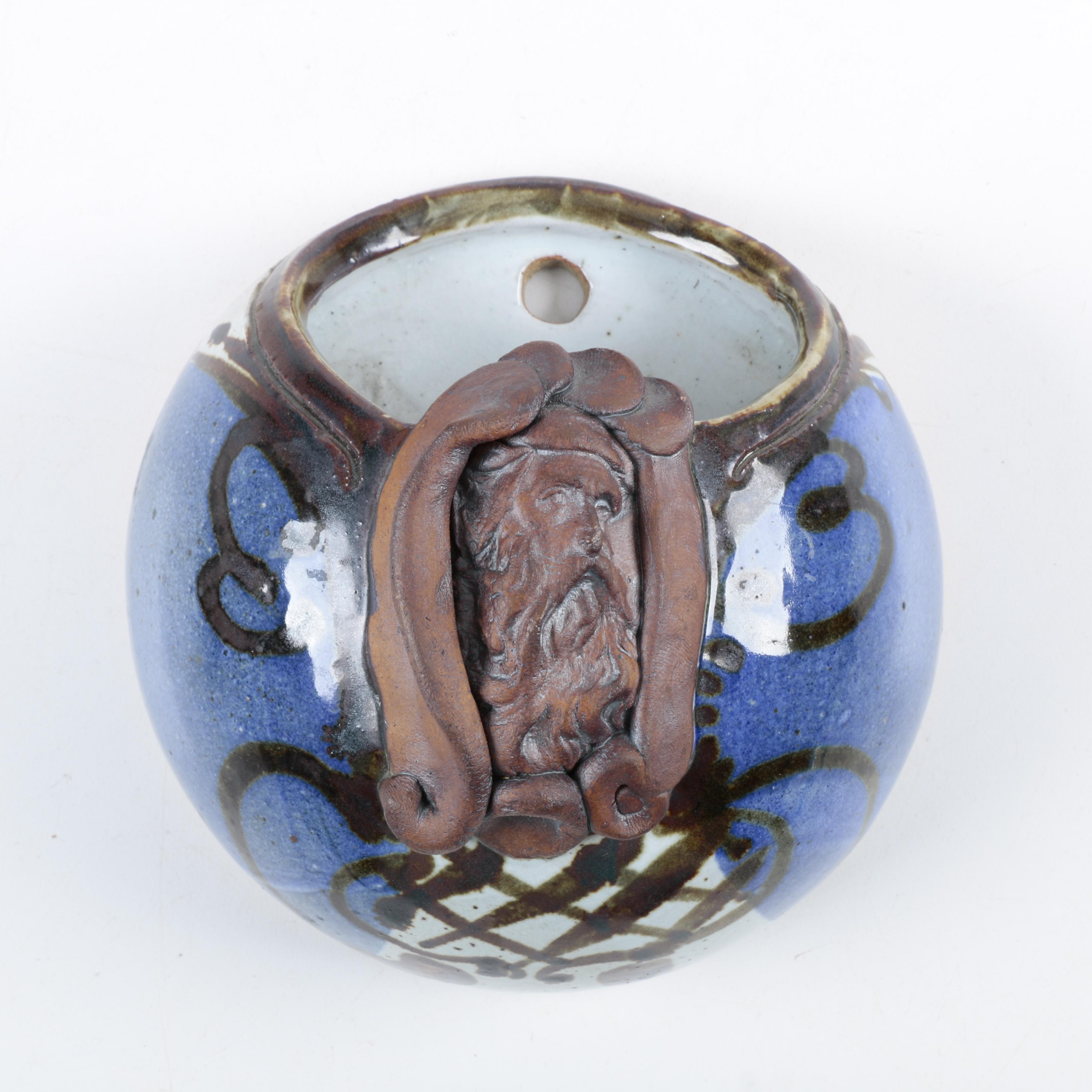 Handbuilt Stoneware Wall Pocket and Dish