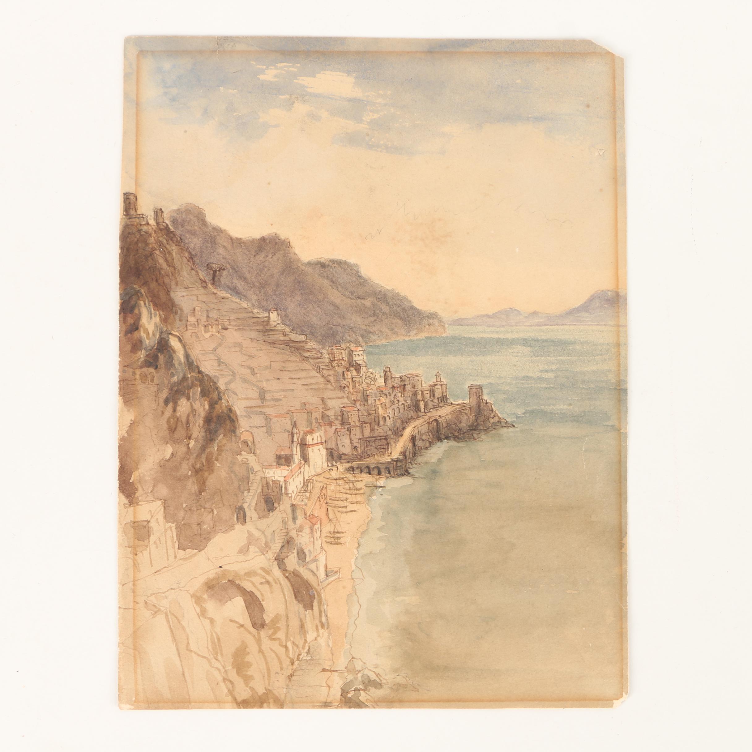 Watercolor Painting "Amalphi from Convent Inn"