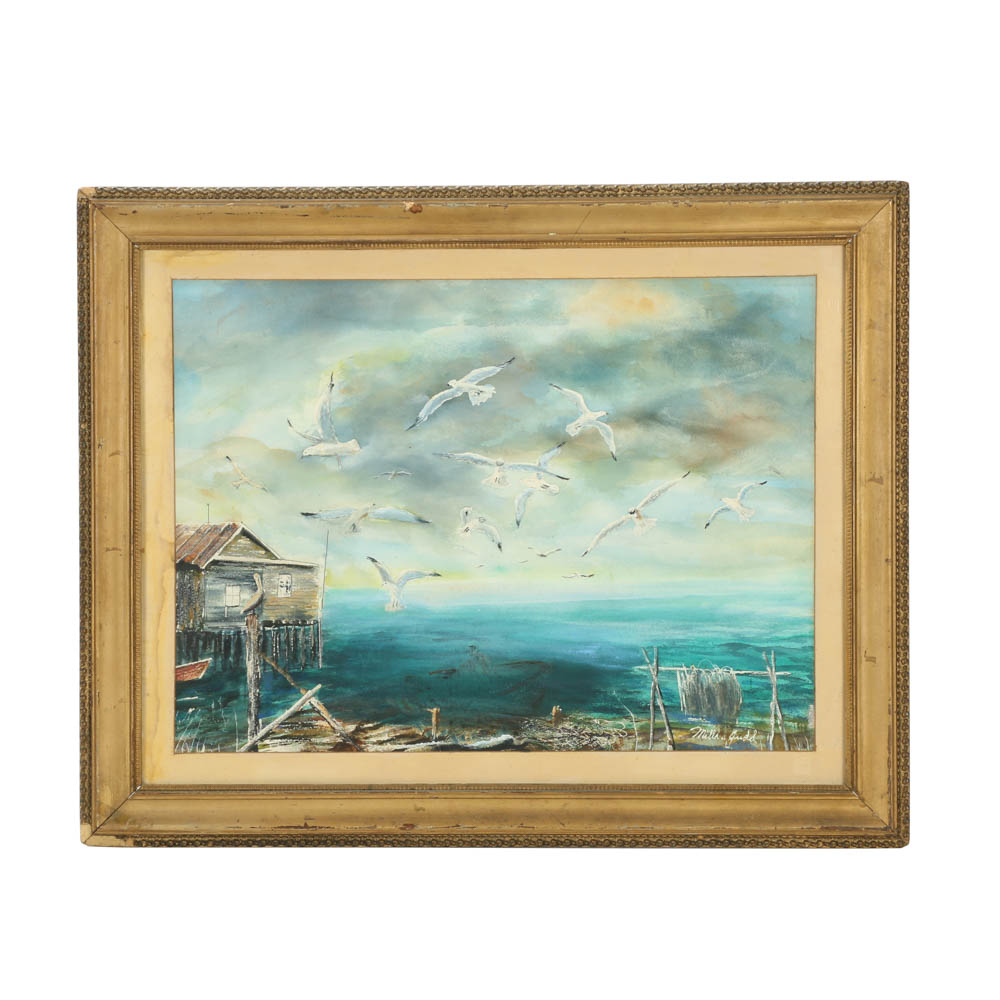 Millard Judd Watercolor of a Seascape