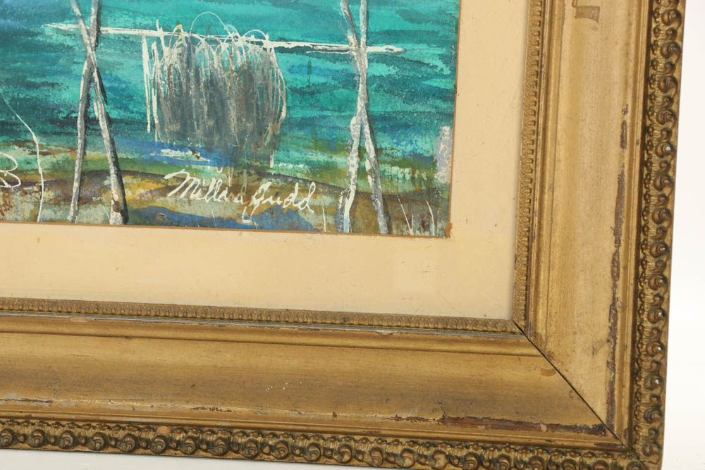 Millard Judd Watercolor of a Seascape