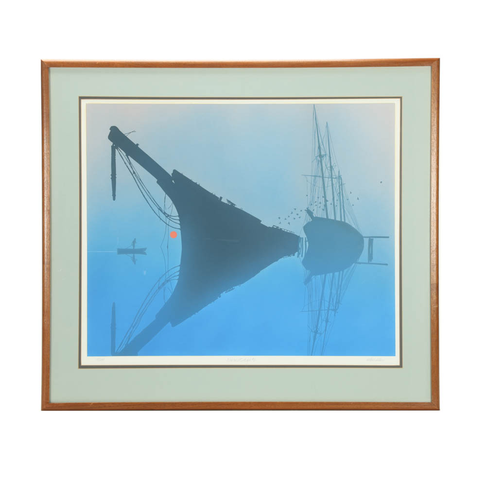Arthur Seller Limited Edition Serigraph "Wiscasset Ships #2"