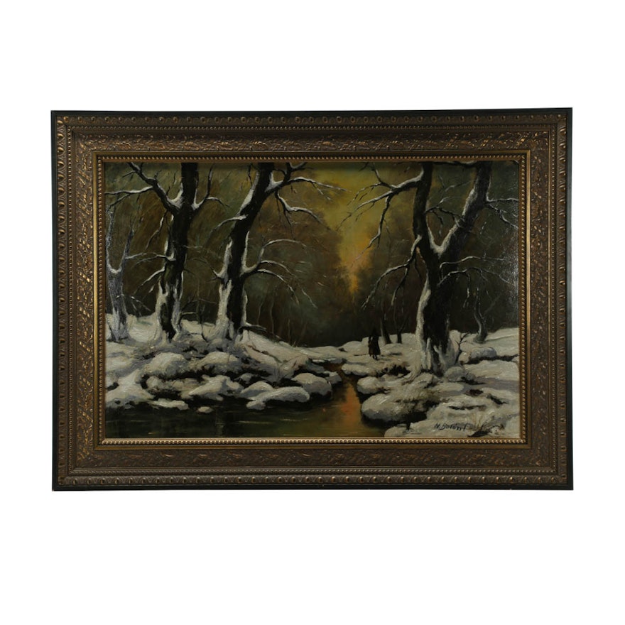 Balazs Oil Painting of Winter Landscape