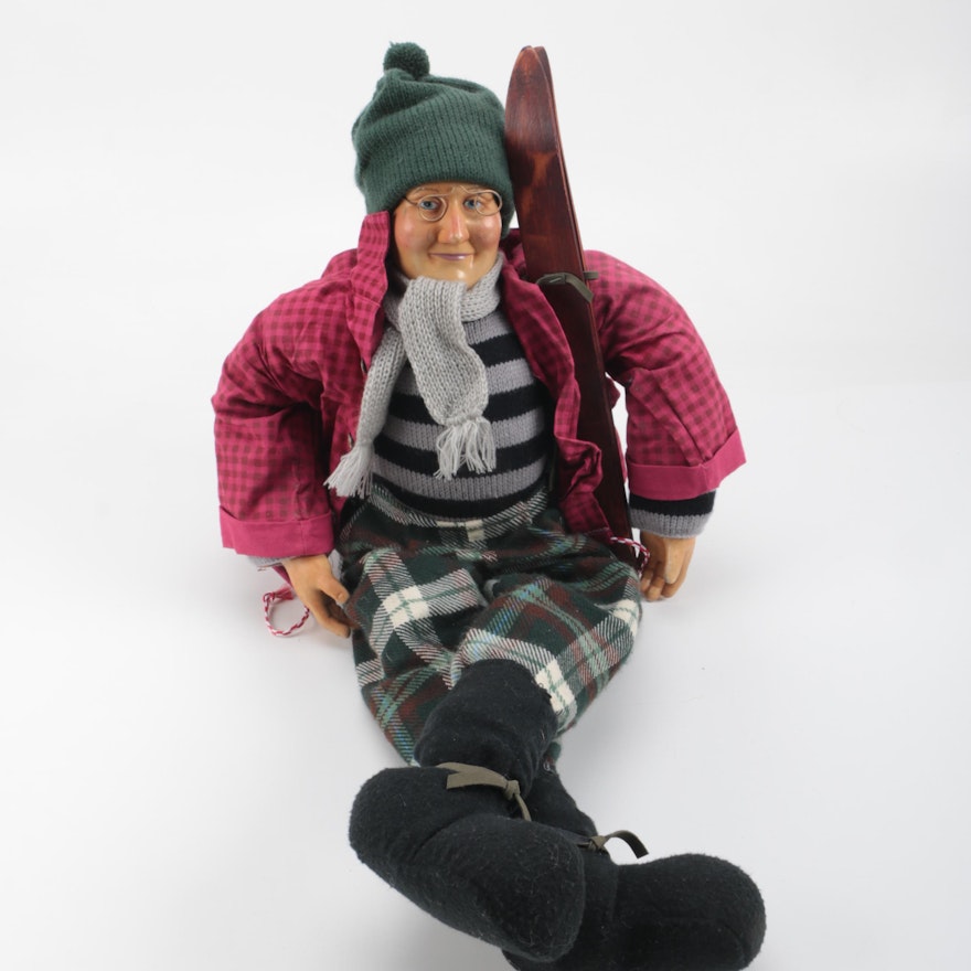 Large Decorative Doll in Ski Attire
