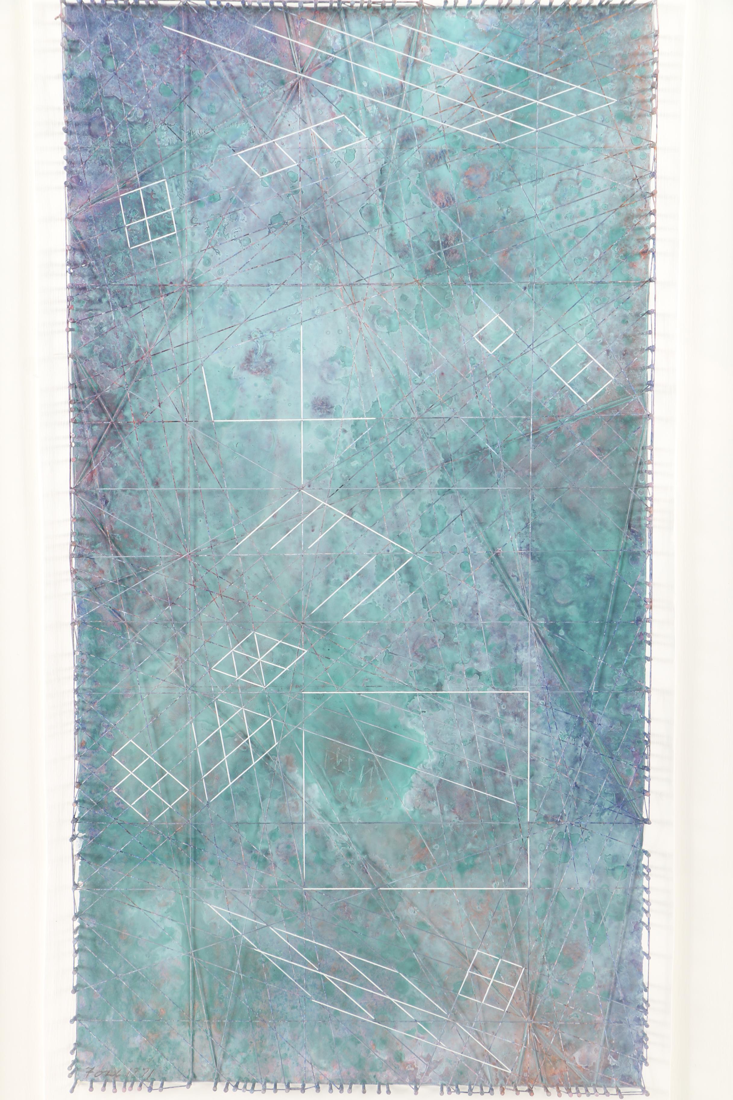 1971 John Ford Mixed Media Painting "Jade World"