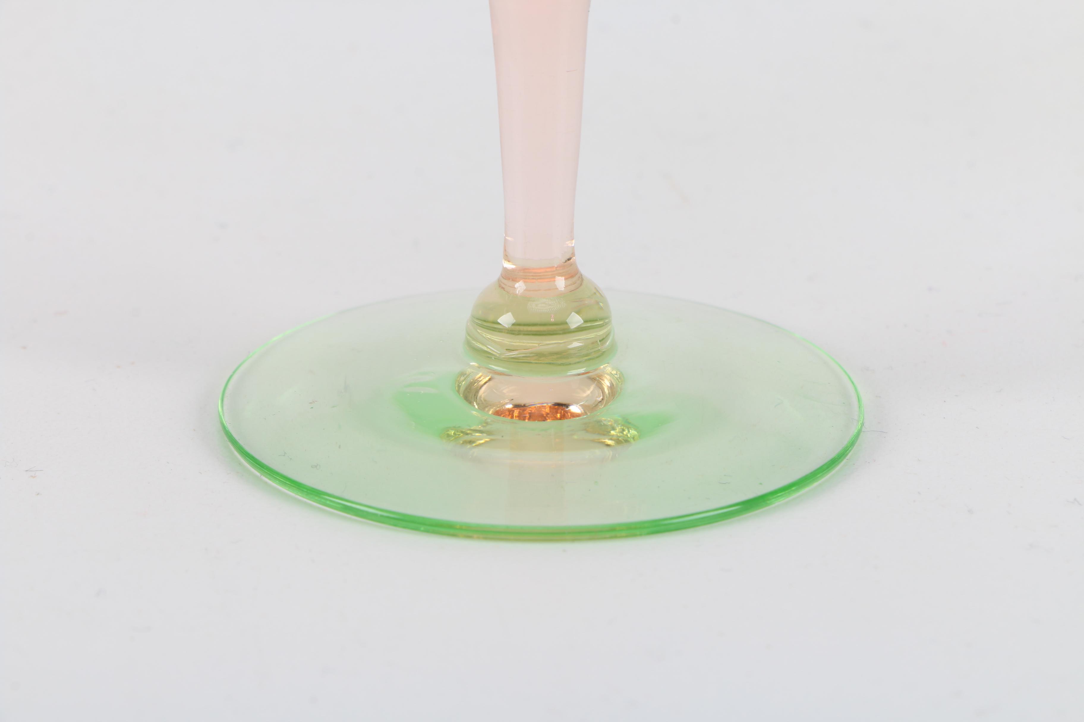 Pink Depression Glass Stemware including Weston Glass