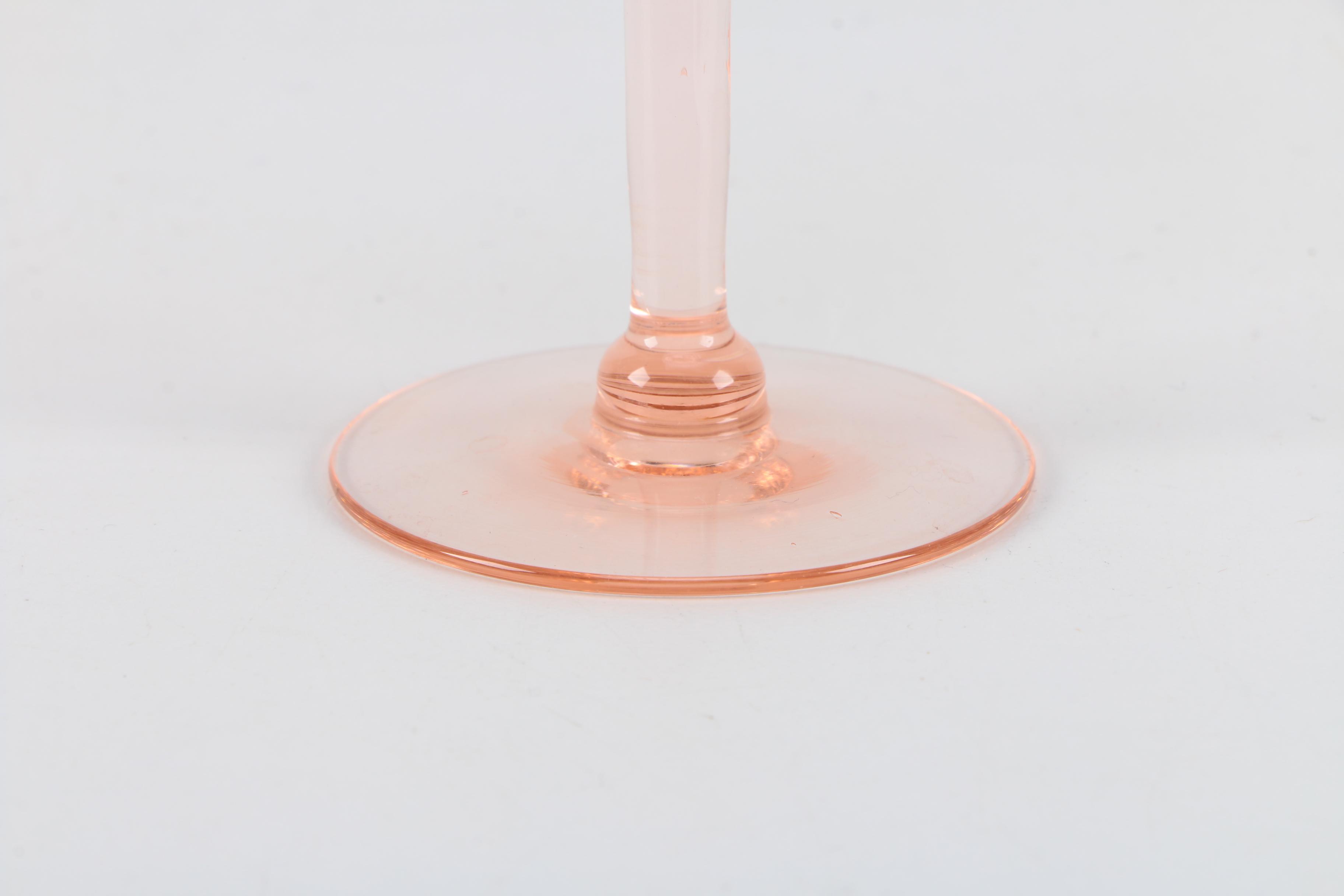 Pink Depression Glass Stemware including Weston Glass