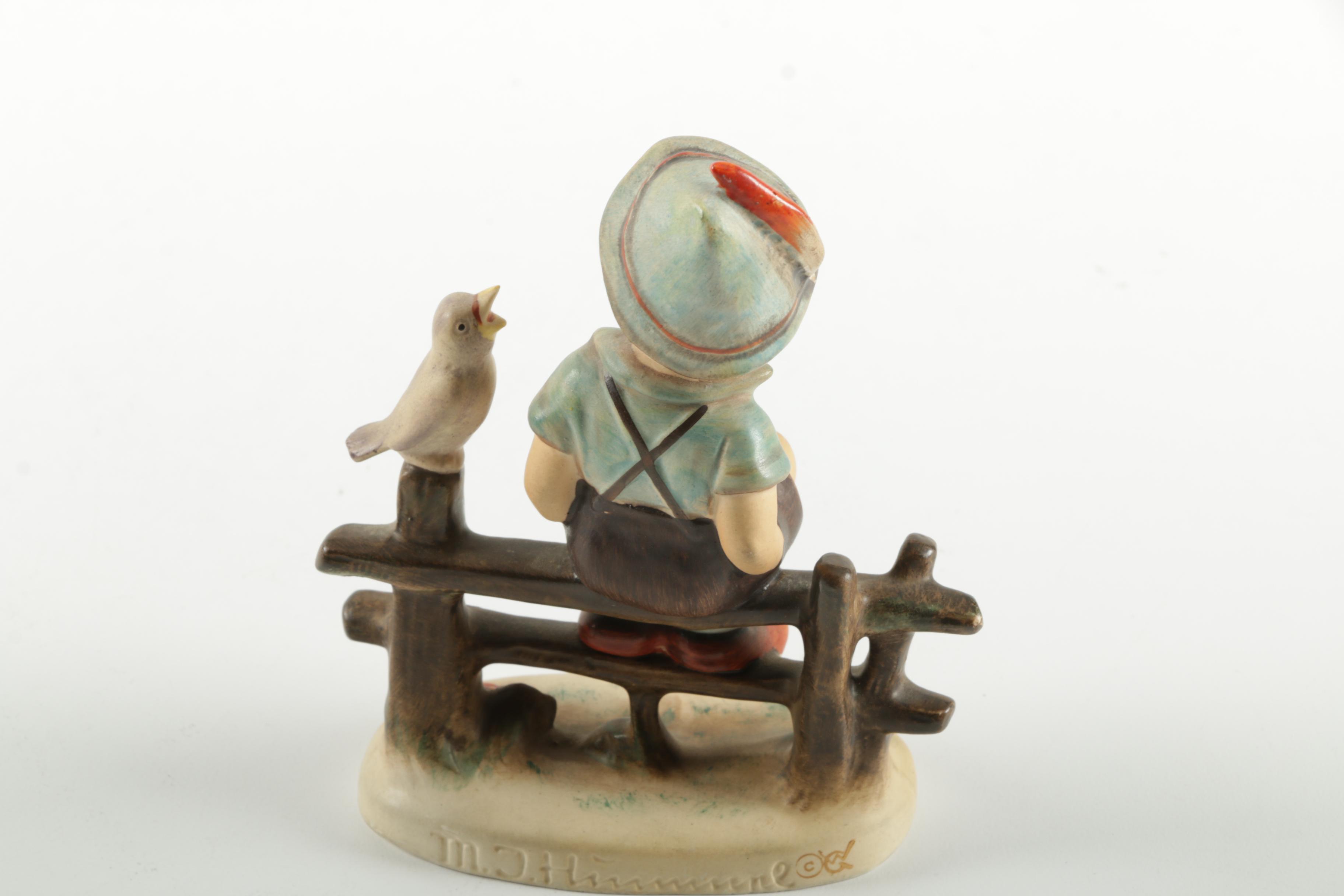 Hummel Boy Sitting On Fence Figurine