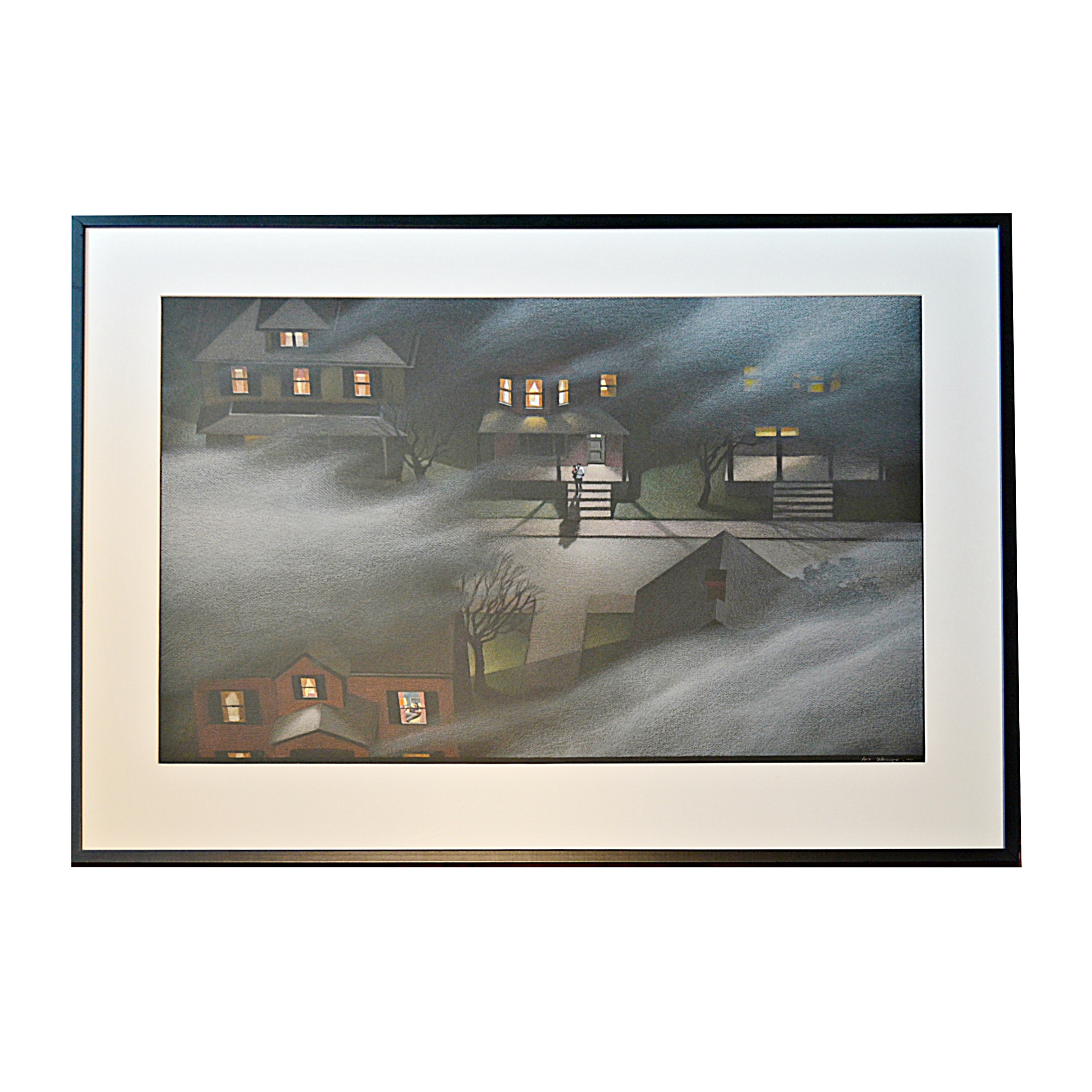 Art Werger Mixed Media on Paper Streetscape