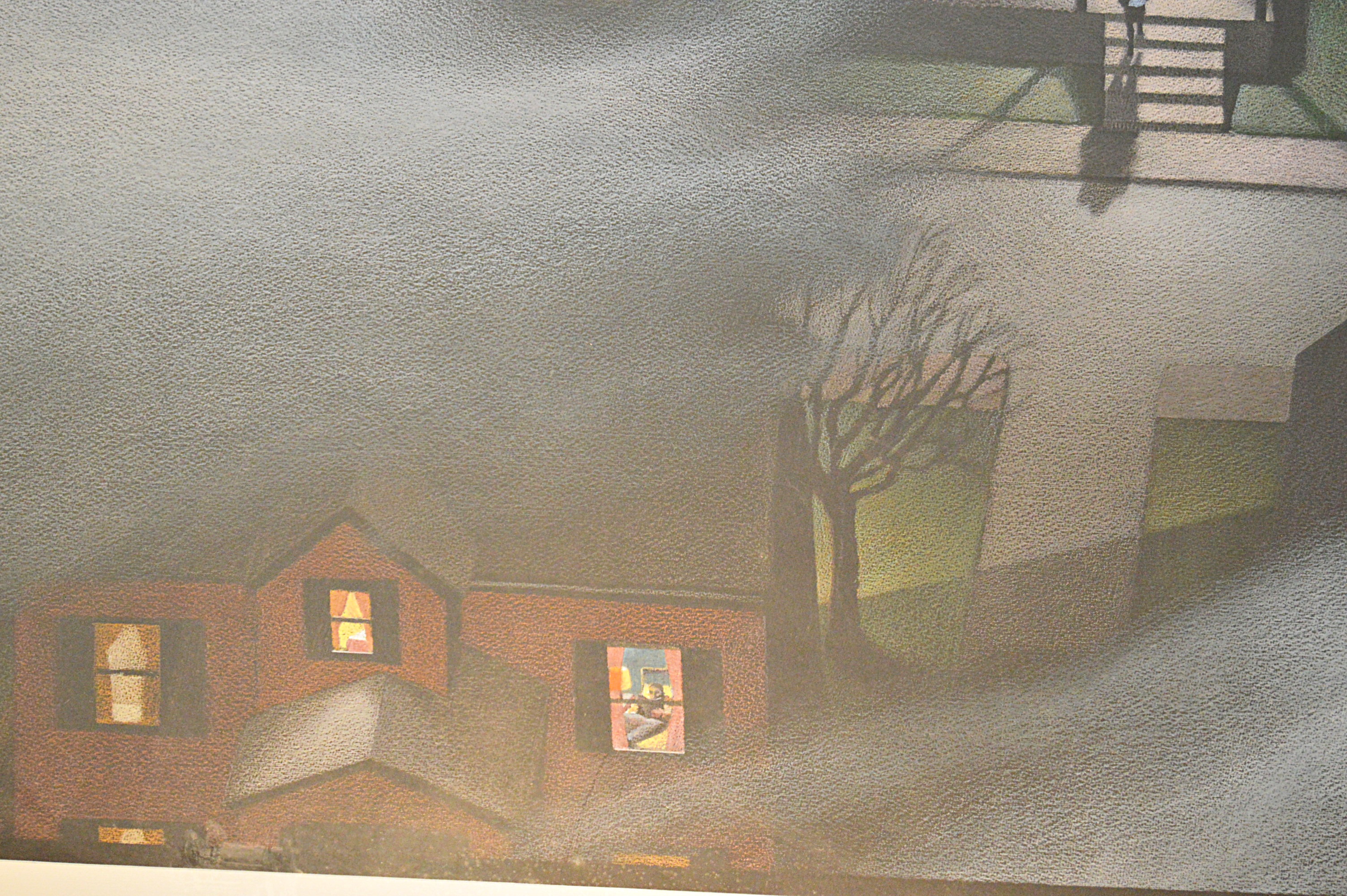 Art Werger Mixed Media on Paper Streetscape