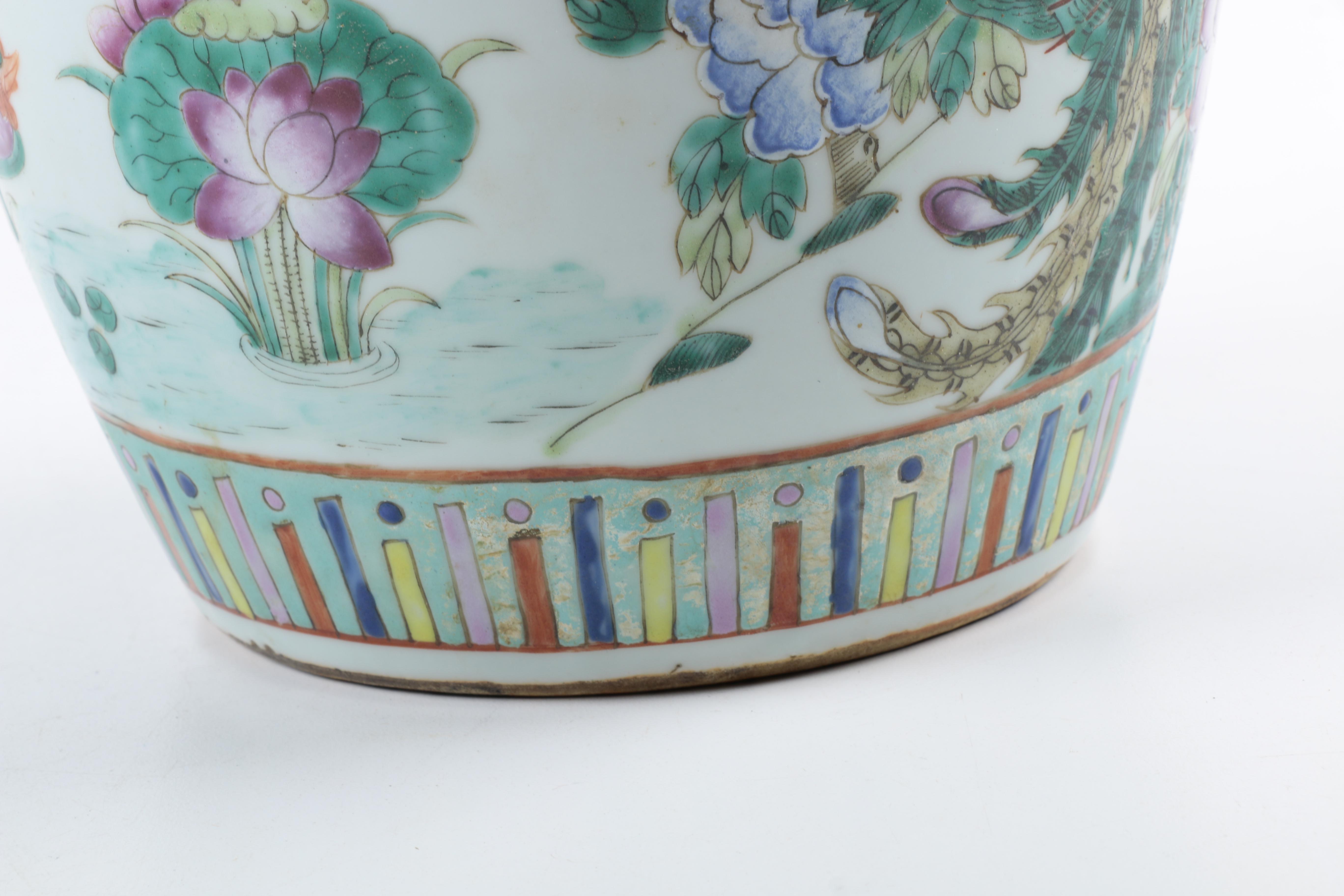 Chinese Painted Floral Ginger Jar