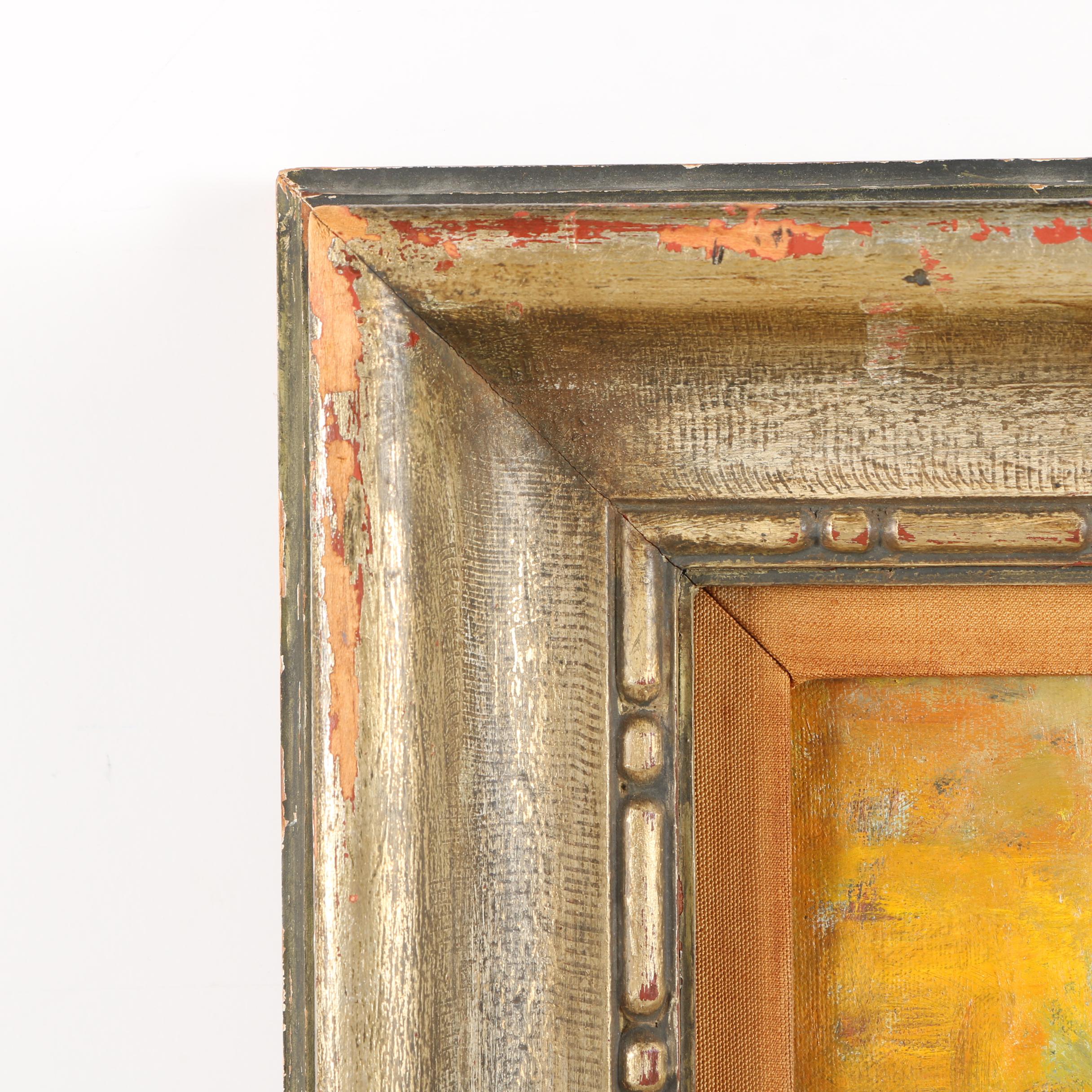 Henry Botkin Oil Painting on Canvas "Clown With Orange Wig"