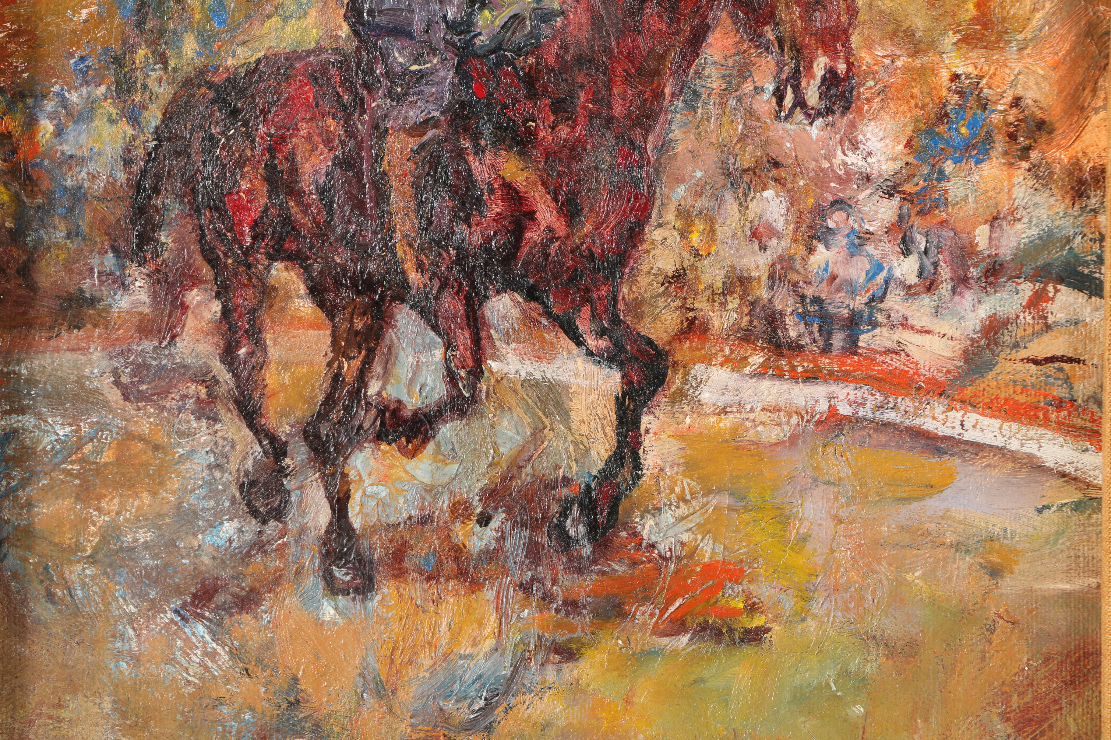 Henry Botkin Oil Painting on Canvas "Clown With Orange Wig"