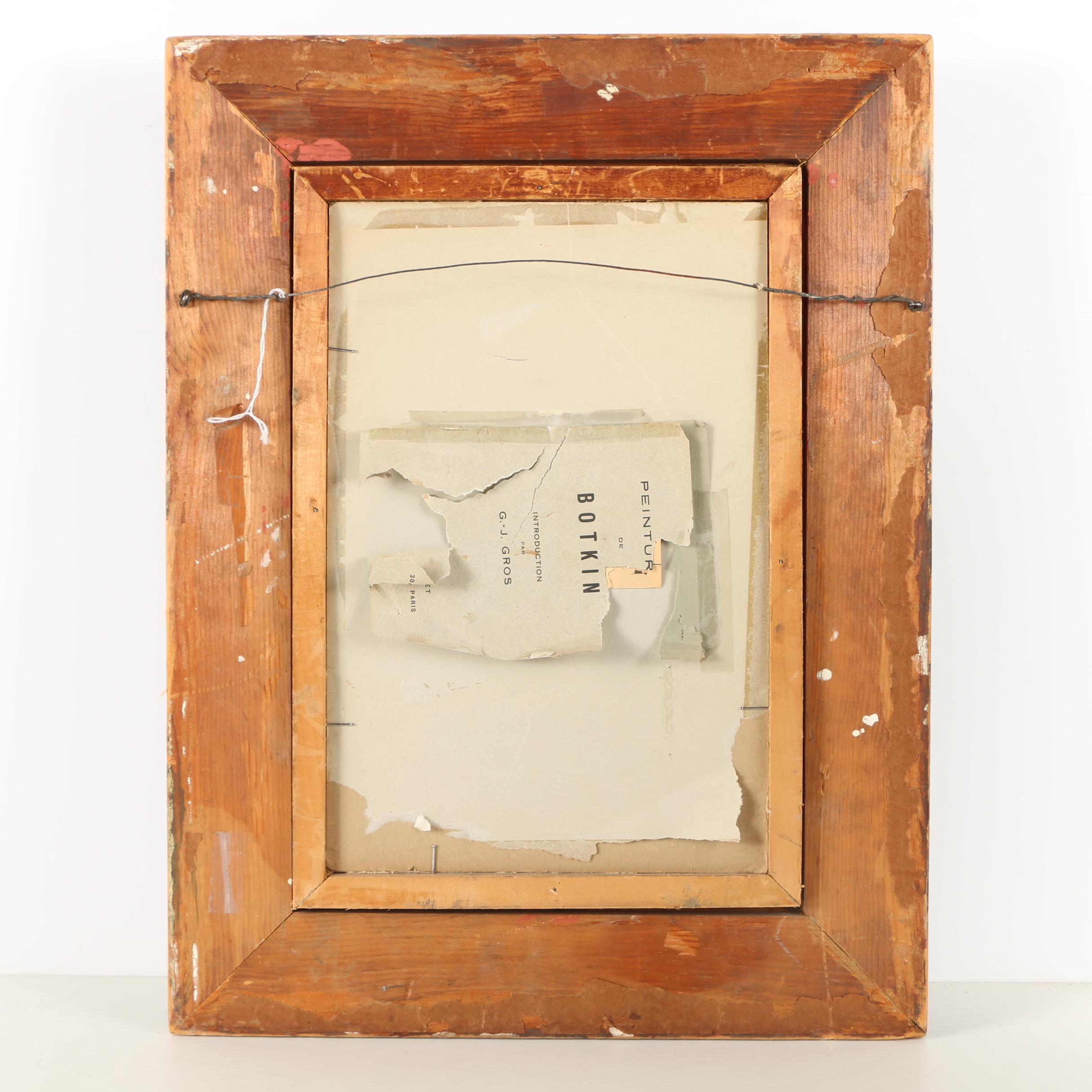 Henry Botkin Oil Painting on Canvas "Clown With Orange Wig"