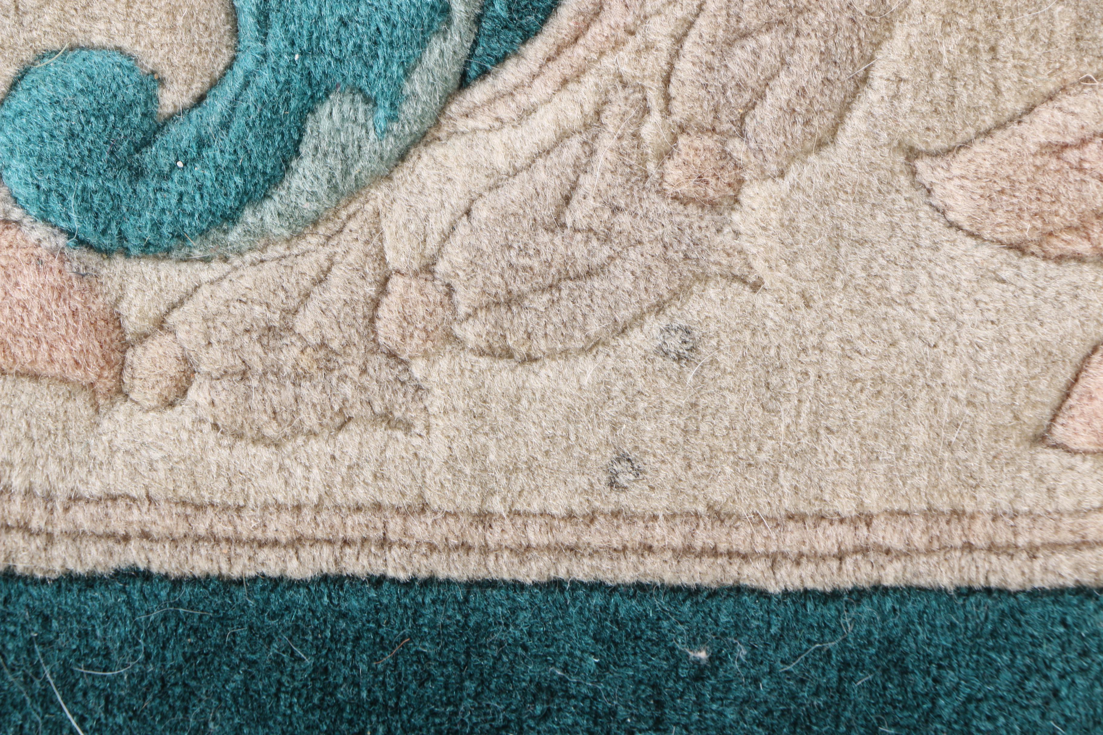 Hand-Knotted Carved Chinese Wool Area Rug