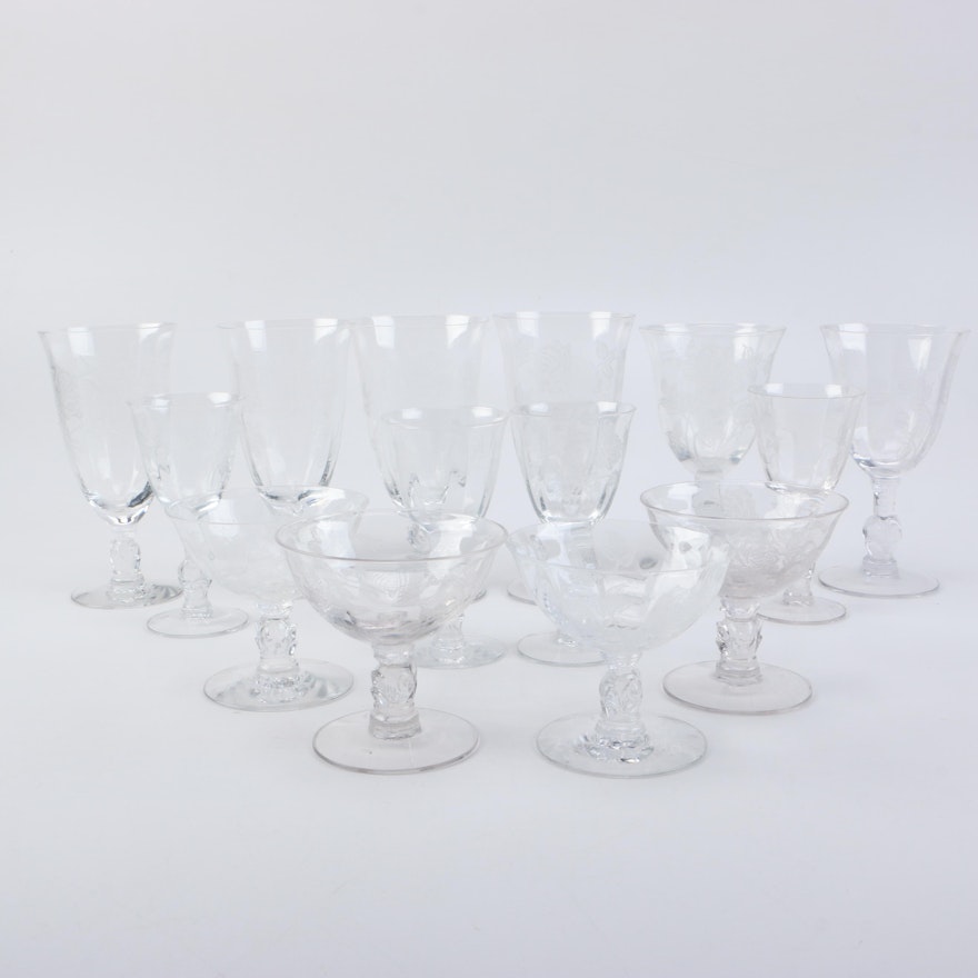 Assortment of Crystal Cocktail Glasses