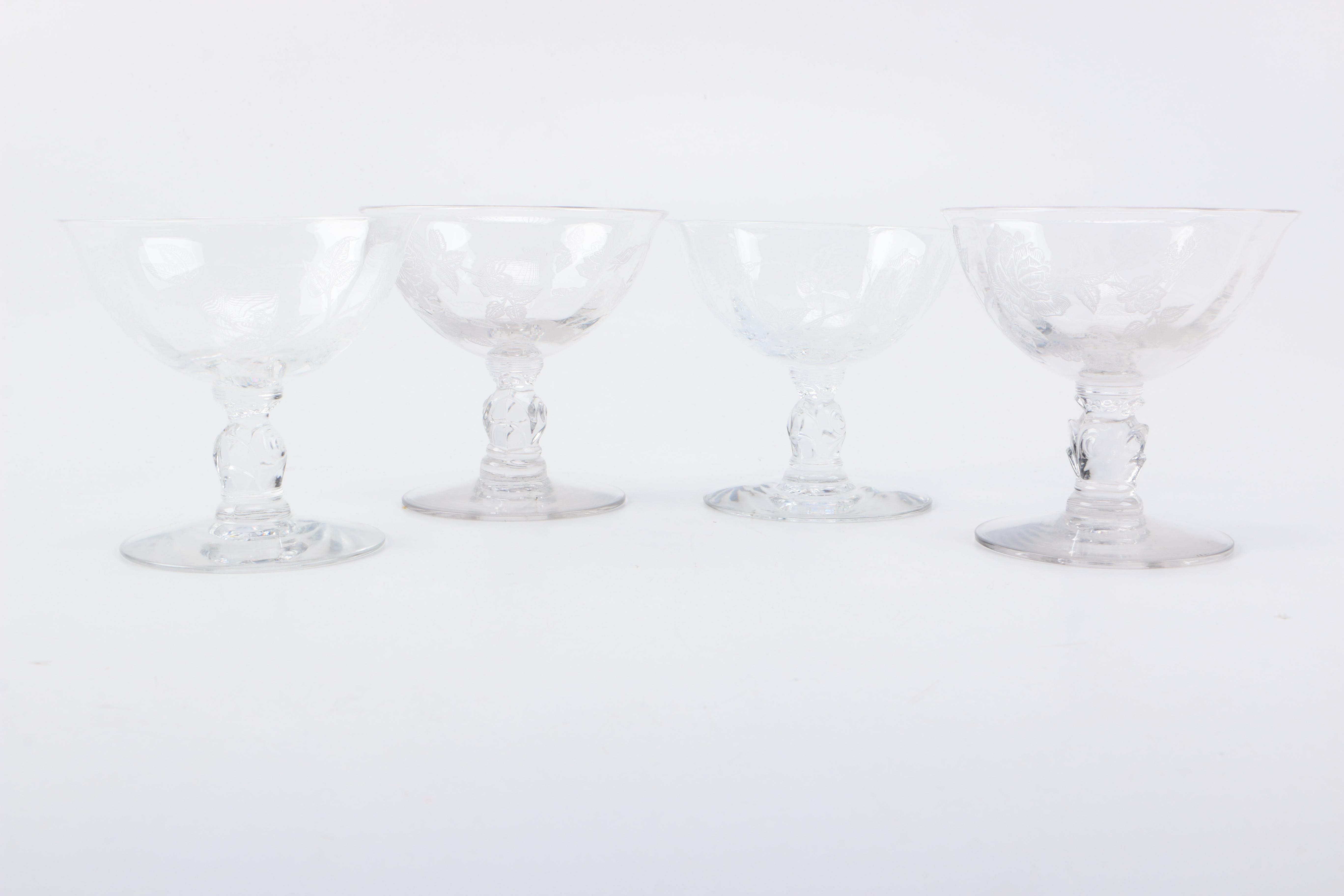 Assortment of Crystal Cocktail Glasses