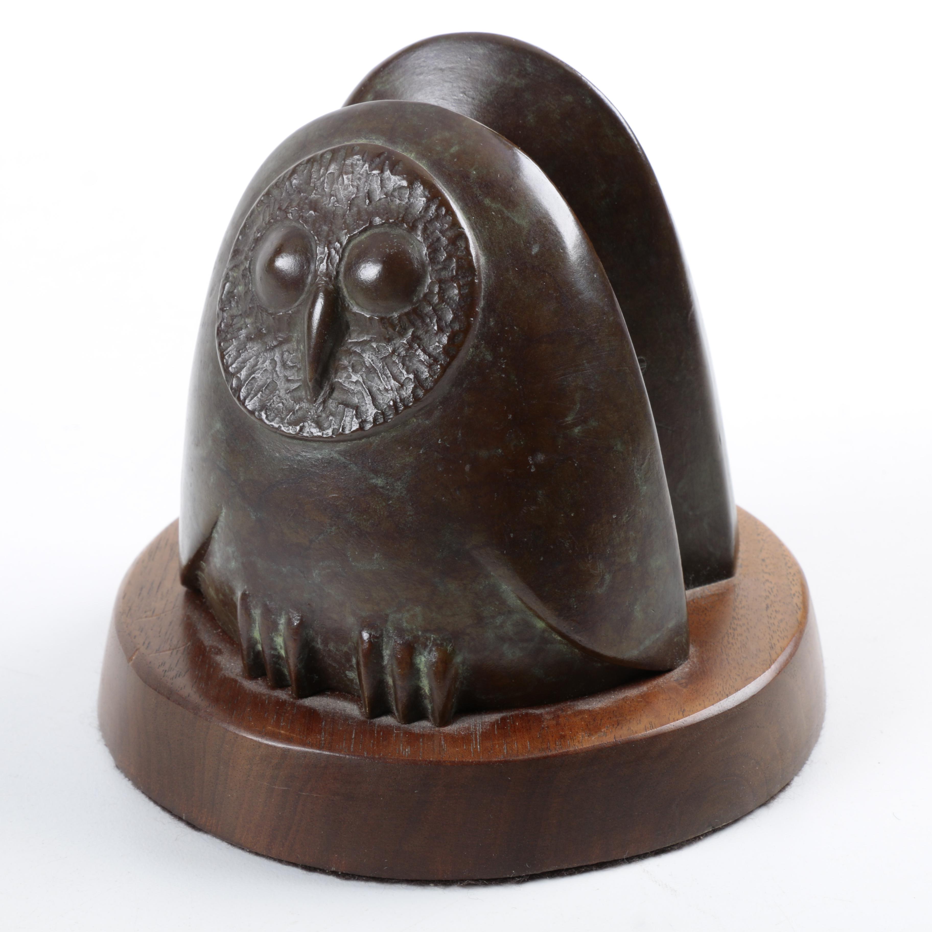 Copper Owl Figurine