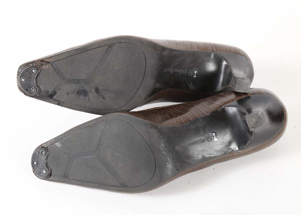 Four Pairs of Women's Leather Shoes including Vaneli and Etienne Aigner