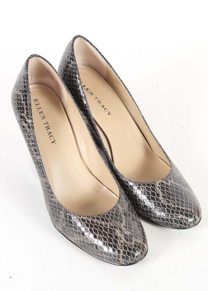 Four Pairs of Women's Leather Shoes including Vaneli and Etienne Aigner