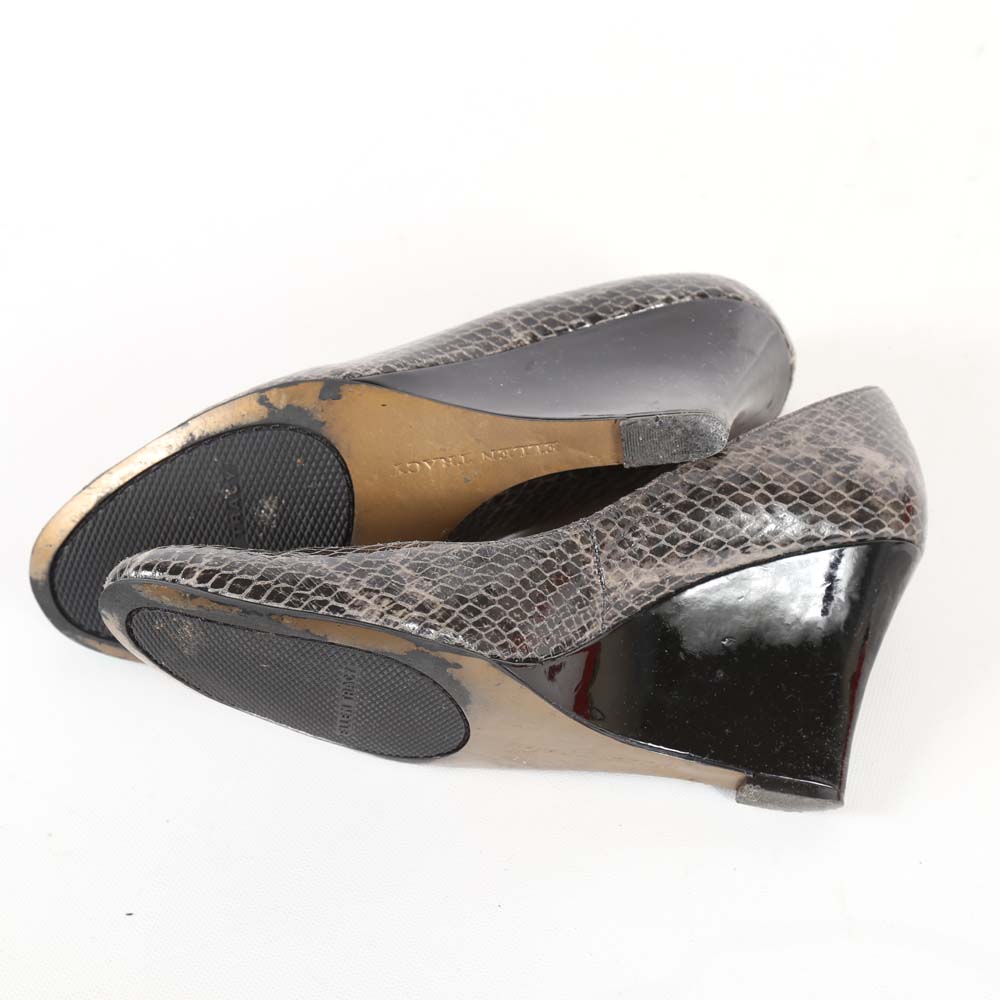 Four Pairs of Women's Leather Shoes including Vaneli and Etienne Aigner