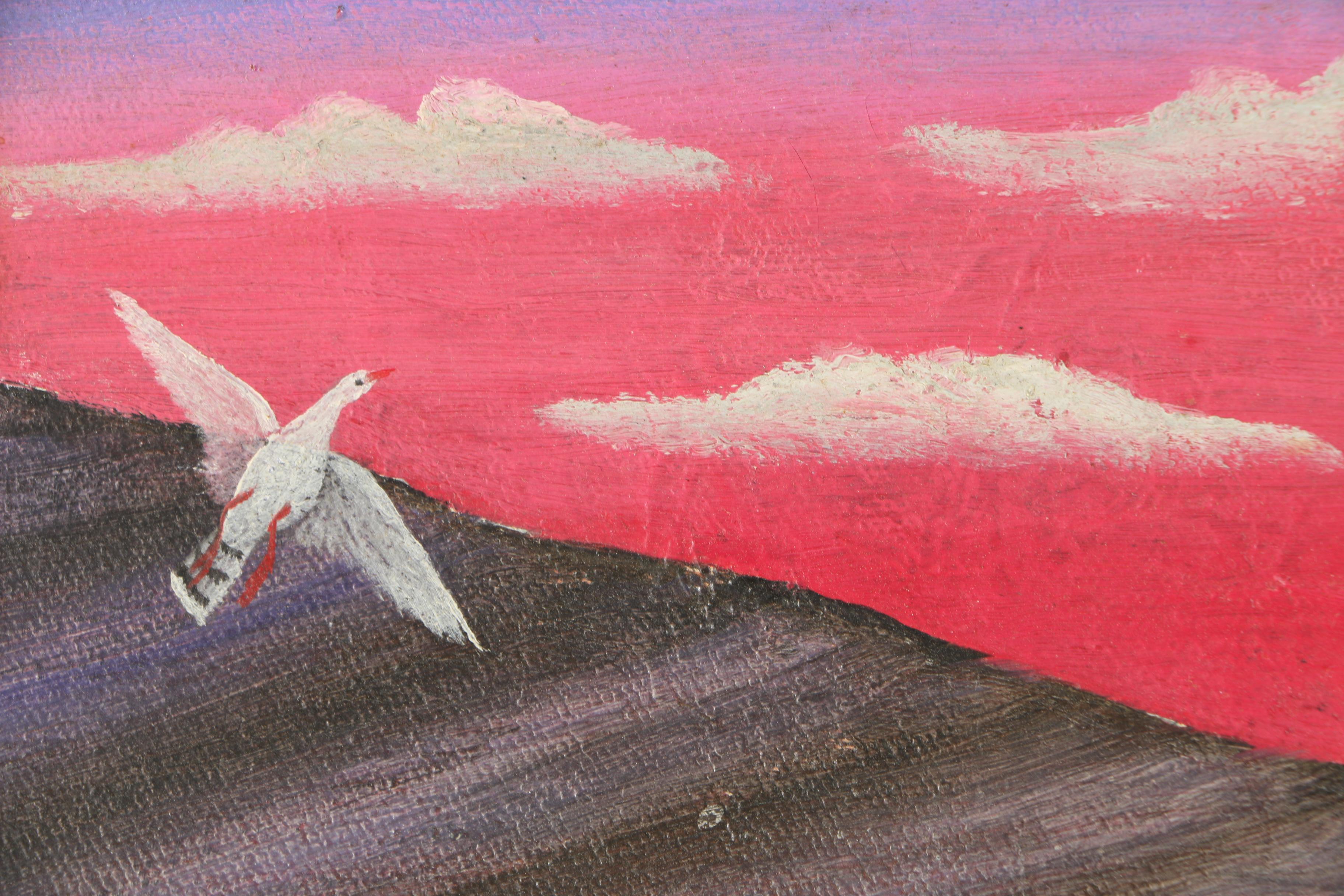 Lawrence Lebduska Oil Painting on Canvas Board of Wildlife