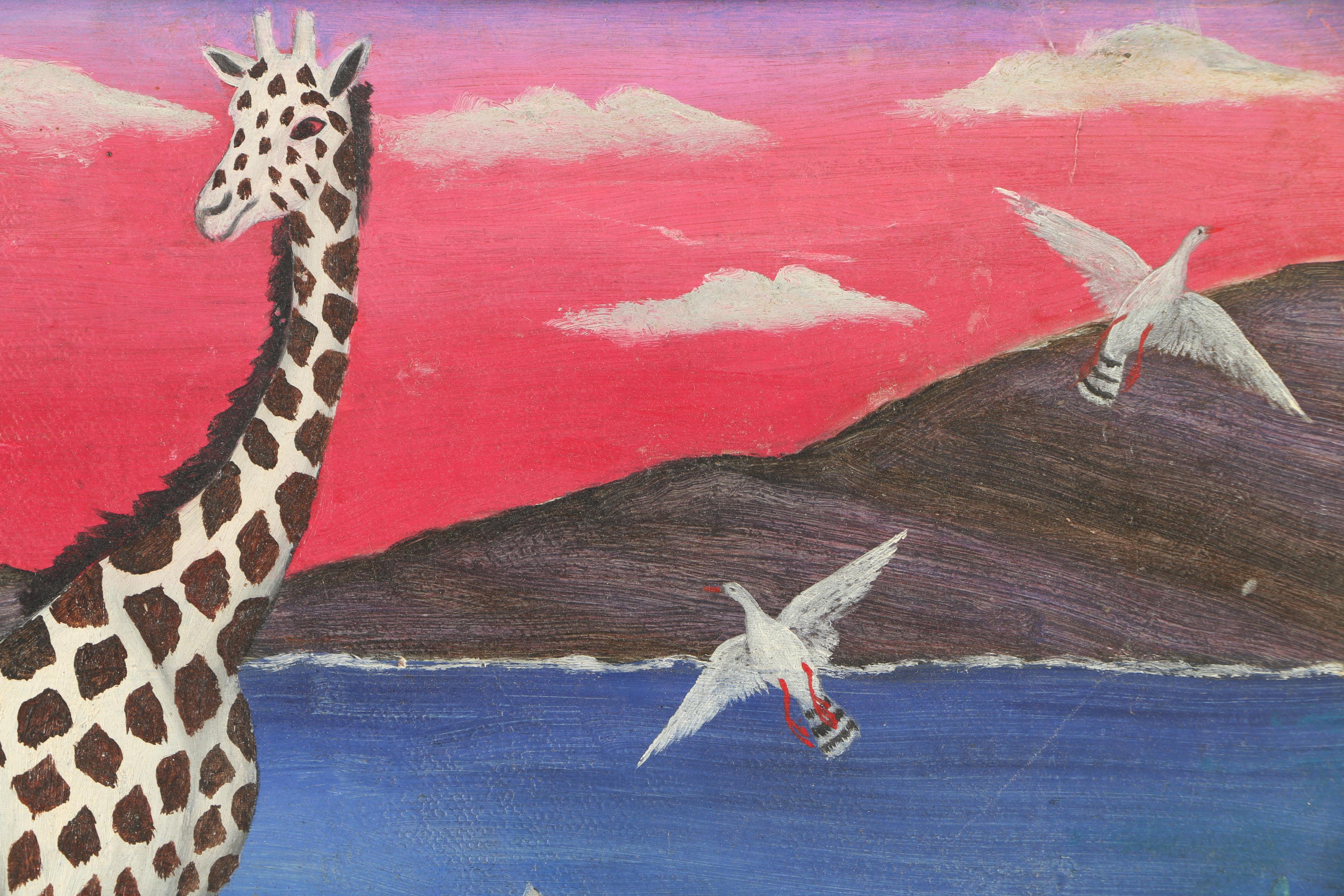 Lawrence Lebduska Oil Painting on Canvas Board of Wildlife