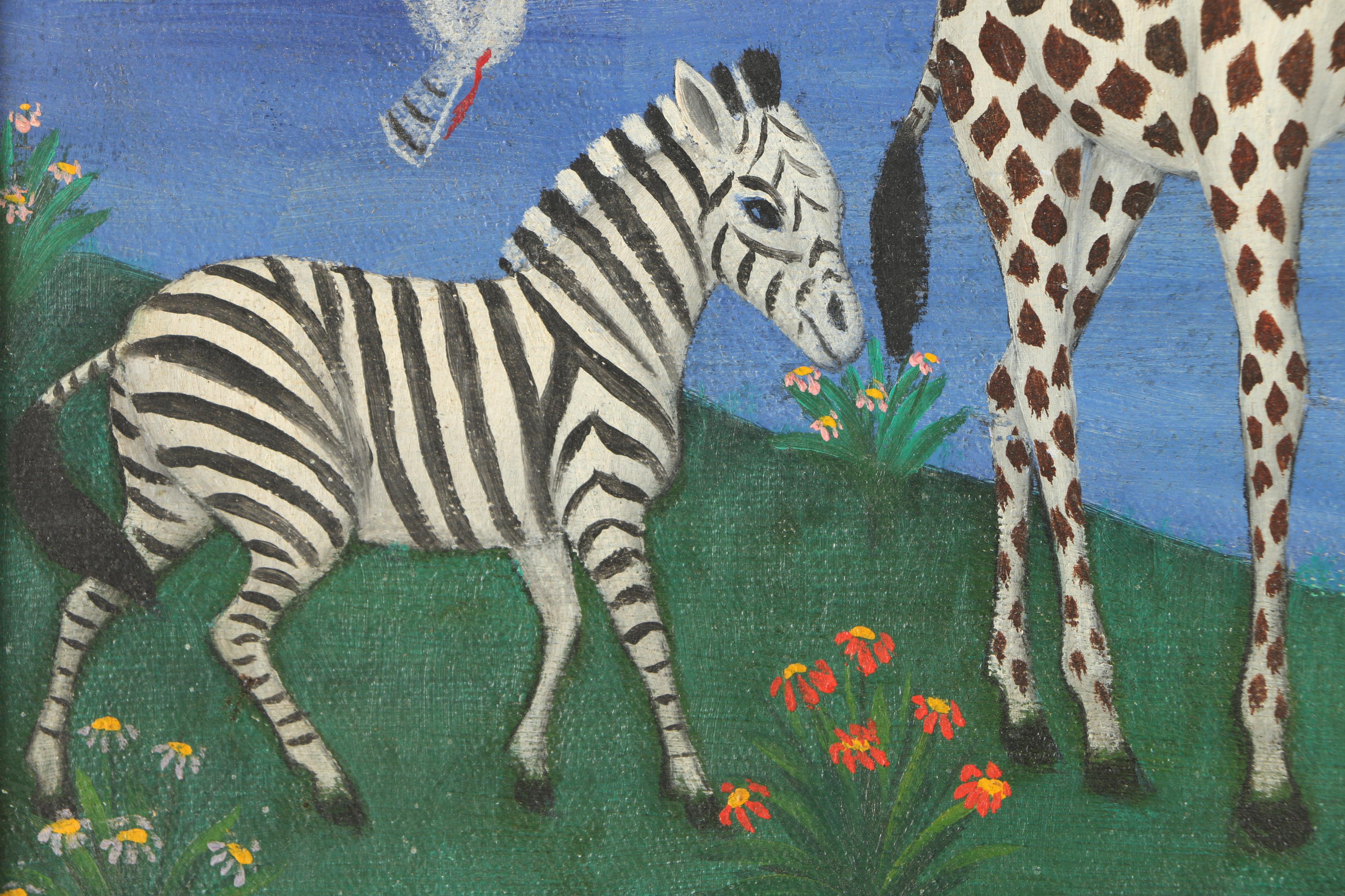 Lawrence Lebduska Oil Painting on Canvas Board of Wildlife