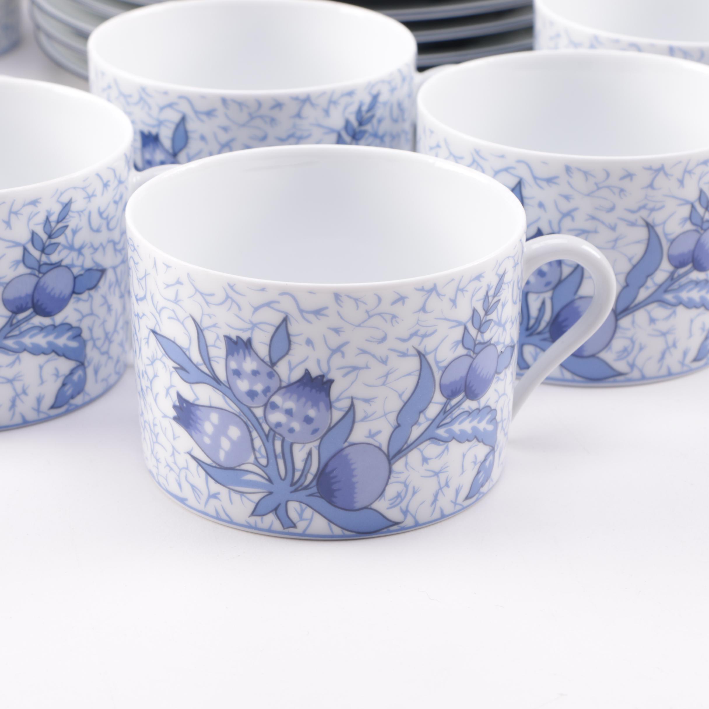 Collection of Floral Themed Ceramic Tableware Including Philippe Deschoulieres