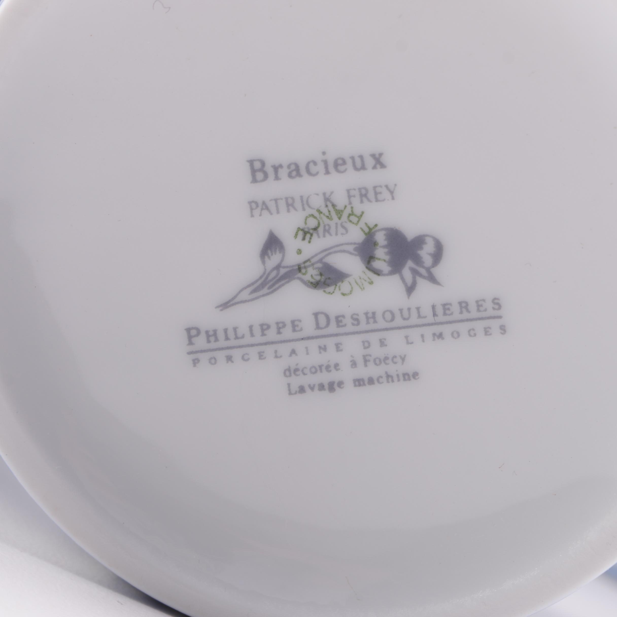 Collection of Floral Themed Ceramic Tableware Including Philippe Deschoulieres