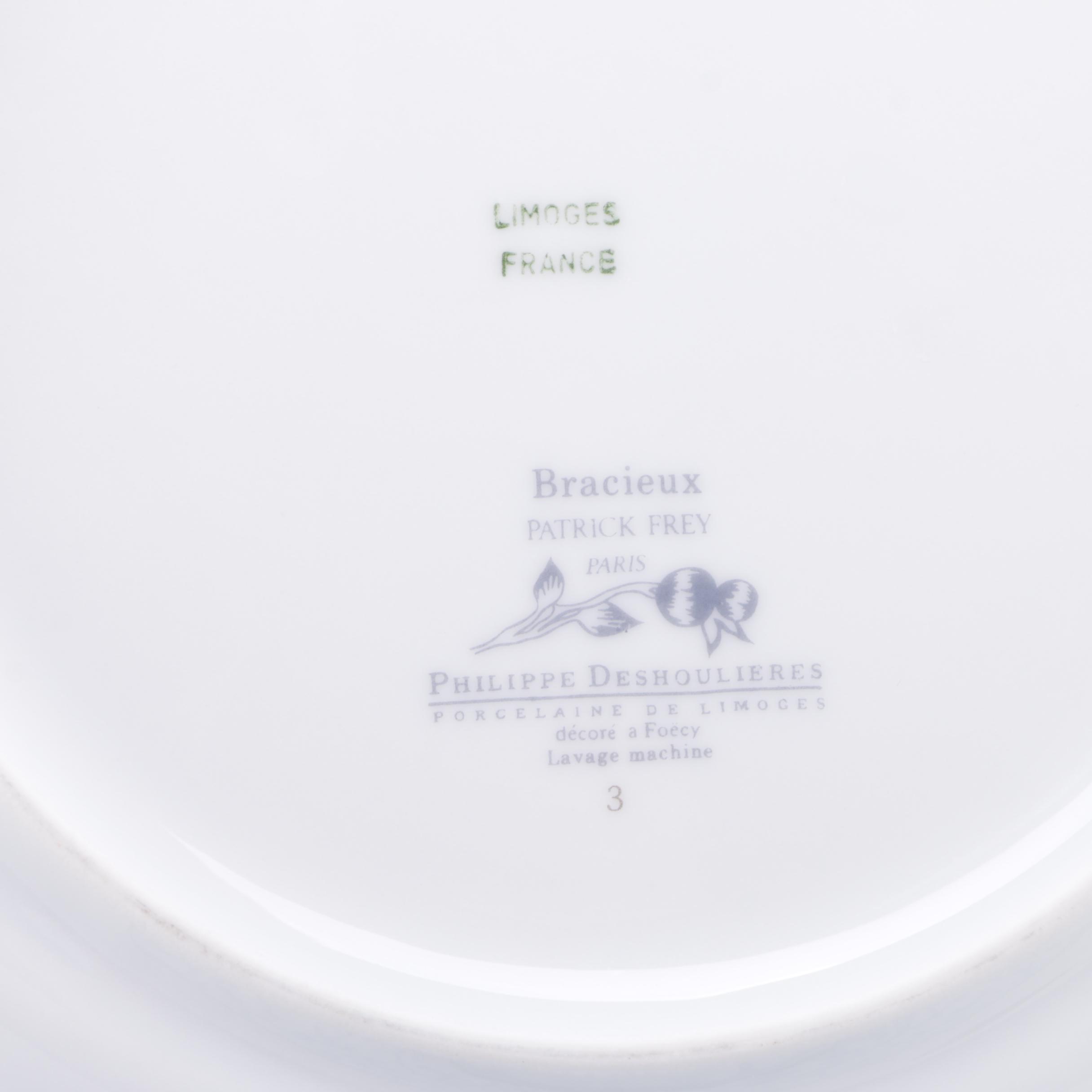 Collection of Floral Themed Ceramic Tableware Including Philippe Deschoulieres