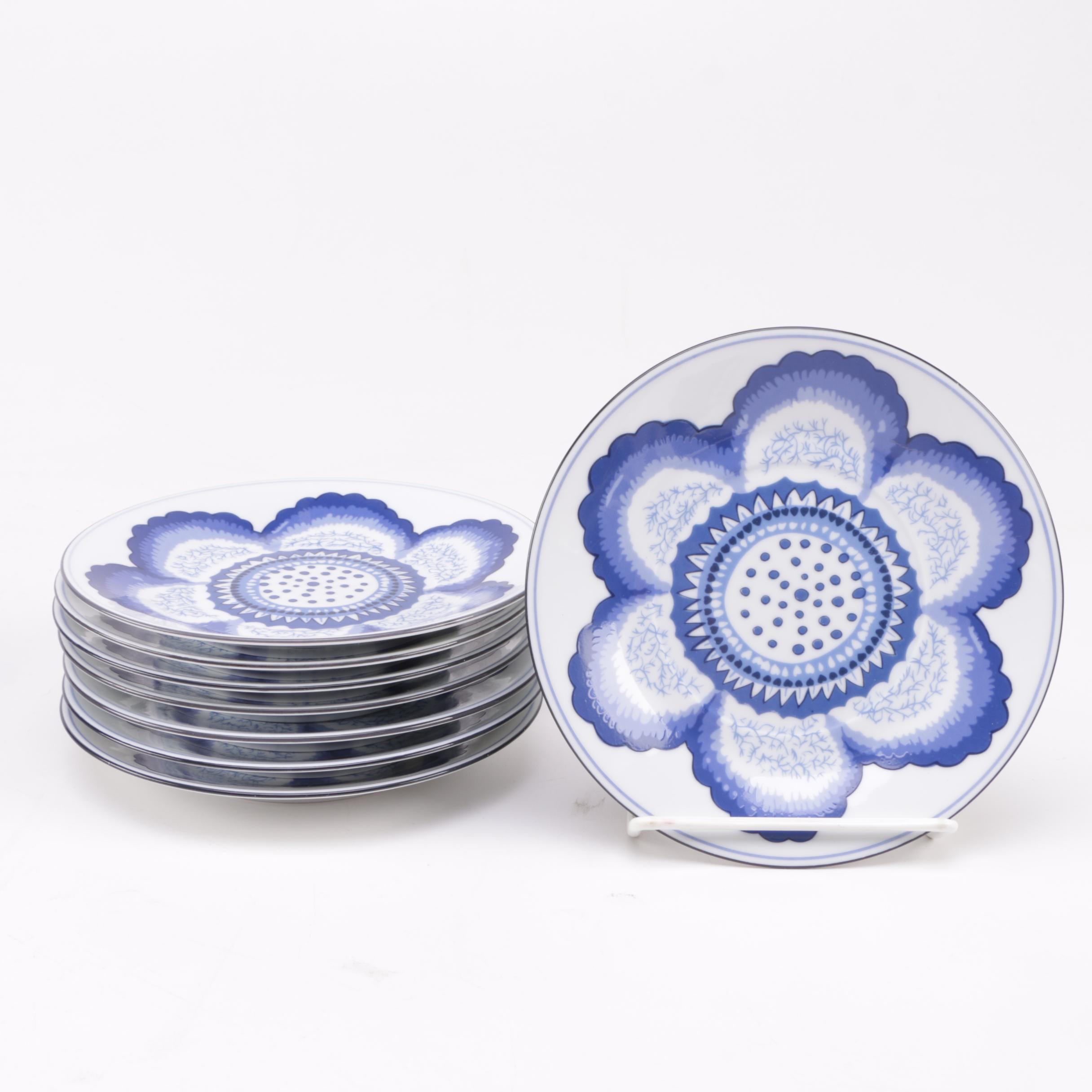 Collection of Floral Themed Ceramic Tableware Including Philippe Deschoulieres