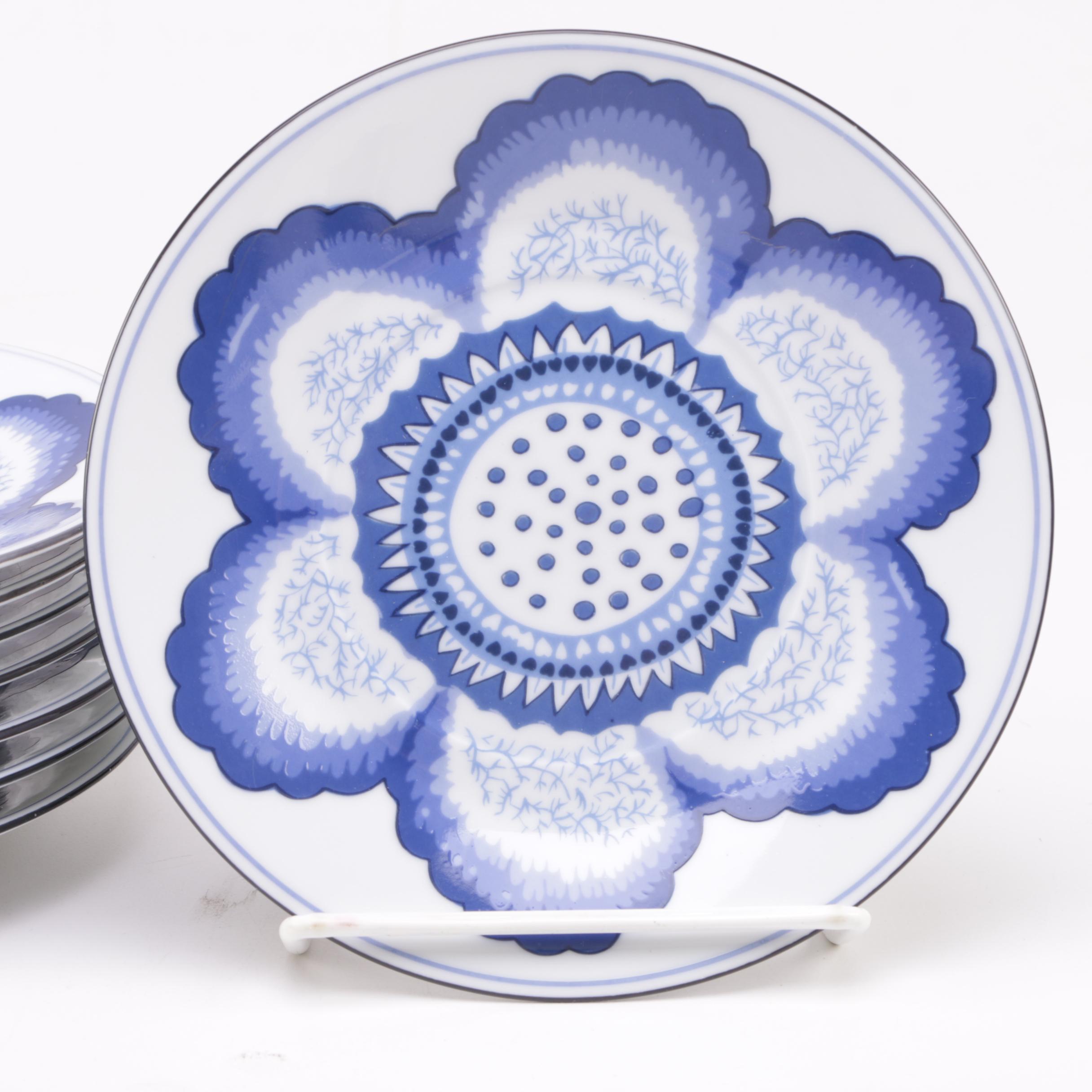 Collection of Floral Themed Ceramic Tableware Including Philippe Deschoulieres