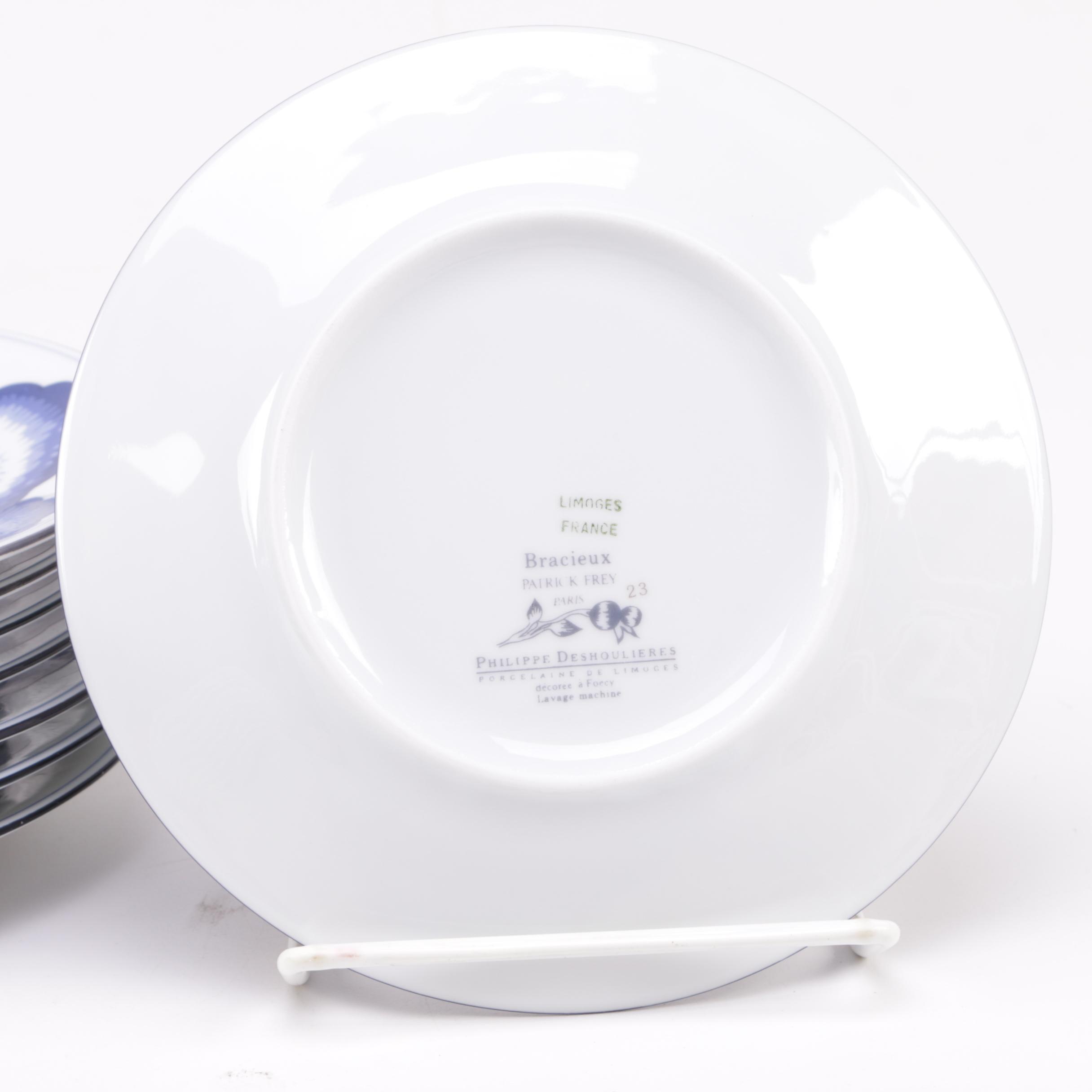 Collection of Floral Themed Ceramic Tableware Including Philippe Deschoulieres