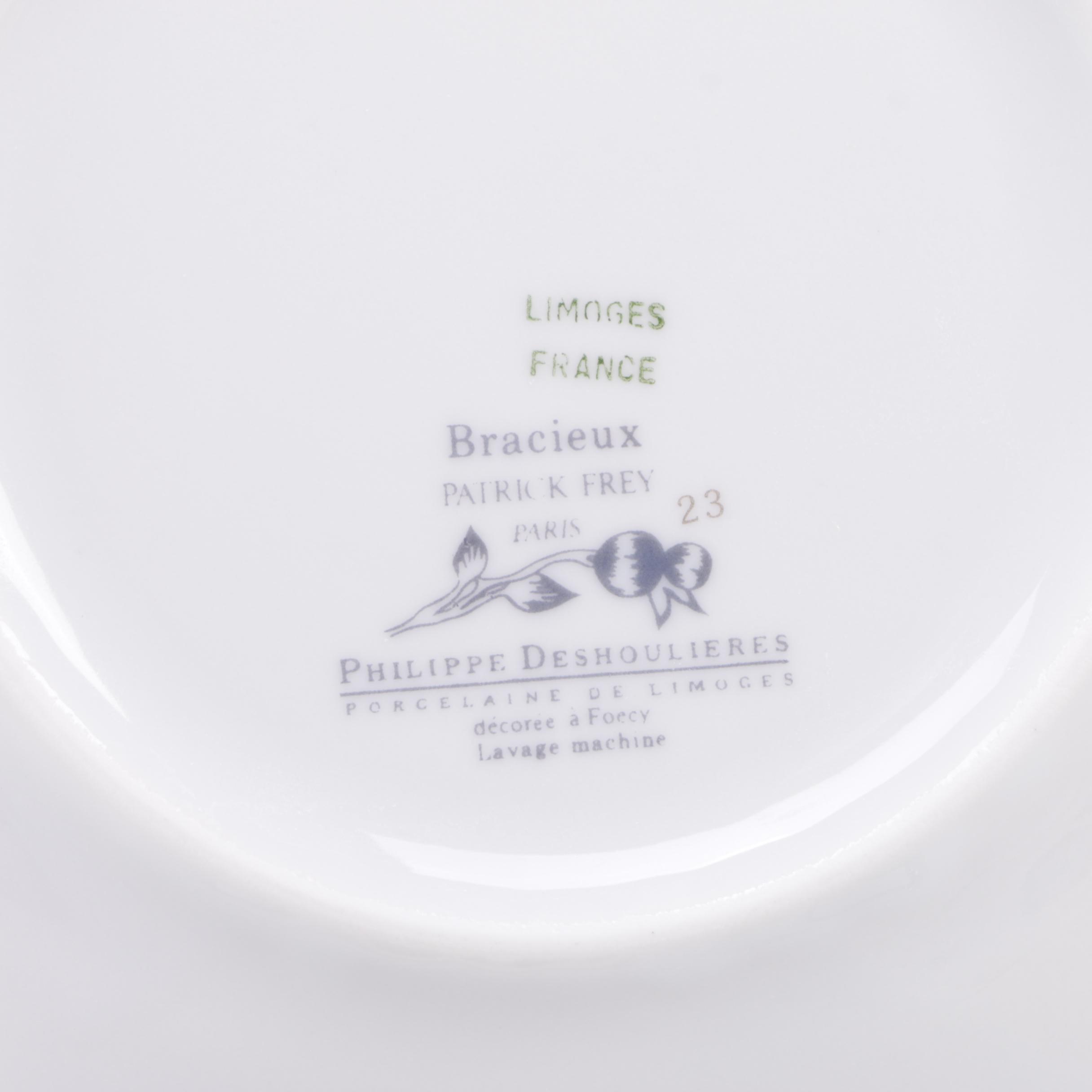 Collection of Floral Themed Ceramic Tableware Including Philippe Deschoulieres